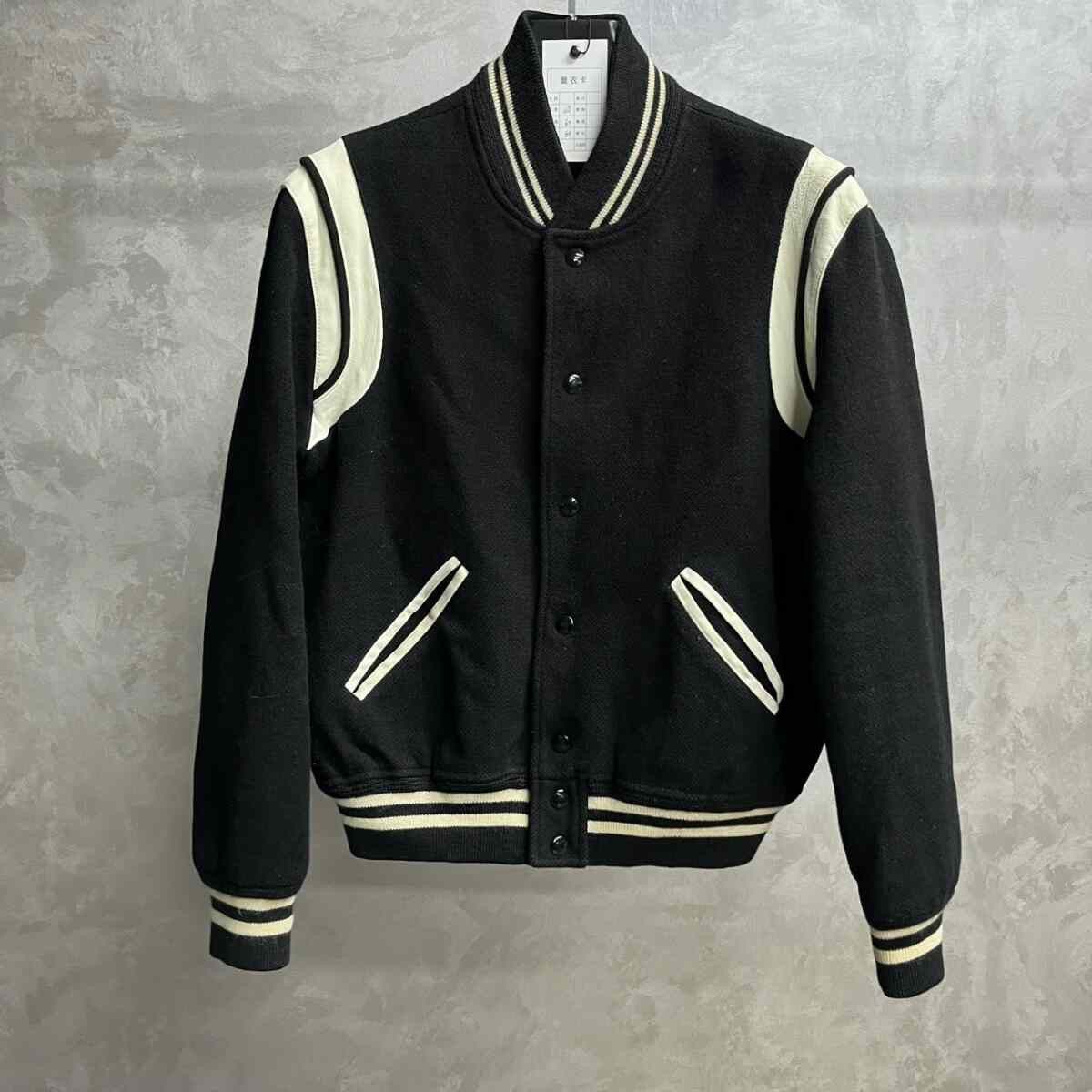 Saint Laurent Paris Saint Laurent Black White Varsity Jacket Size US M / EU 48-50 / 2 - 2 Thumbnail