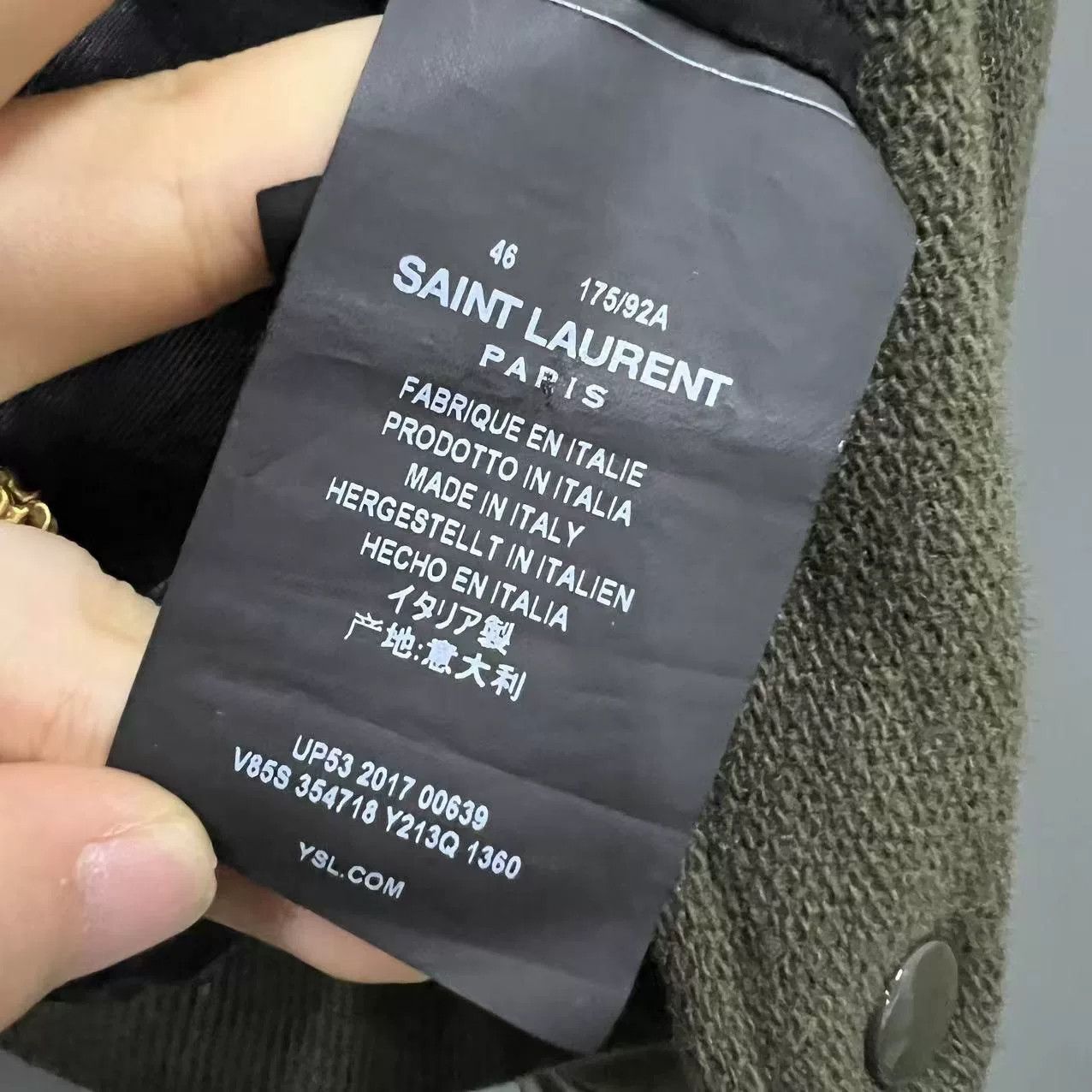 Saint Laurent Paris SAINT LAURENT Olive Green Baseball Jacket Size US S / EU 44-46 / 1 - 4 Thumbnail