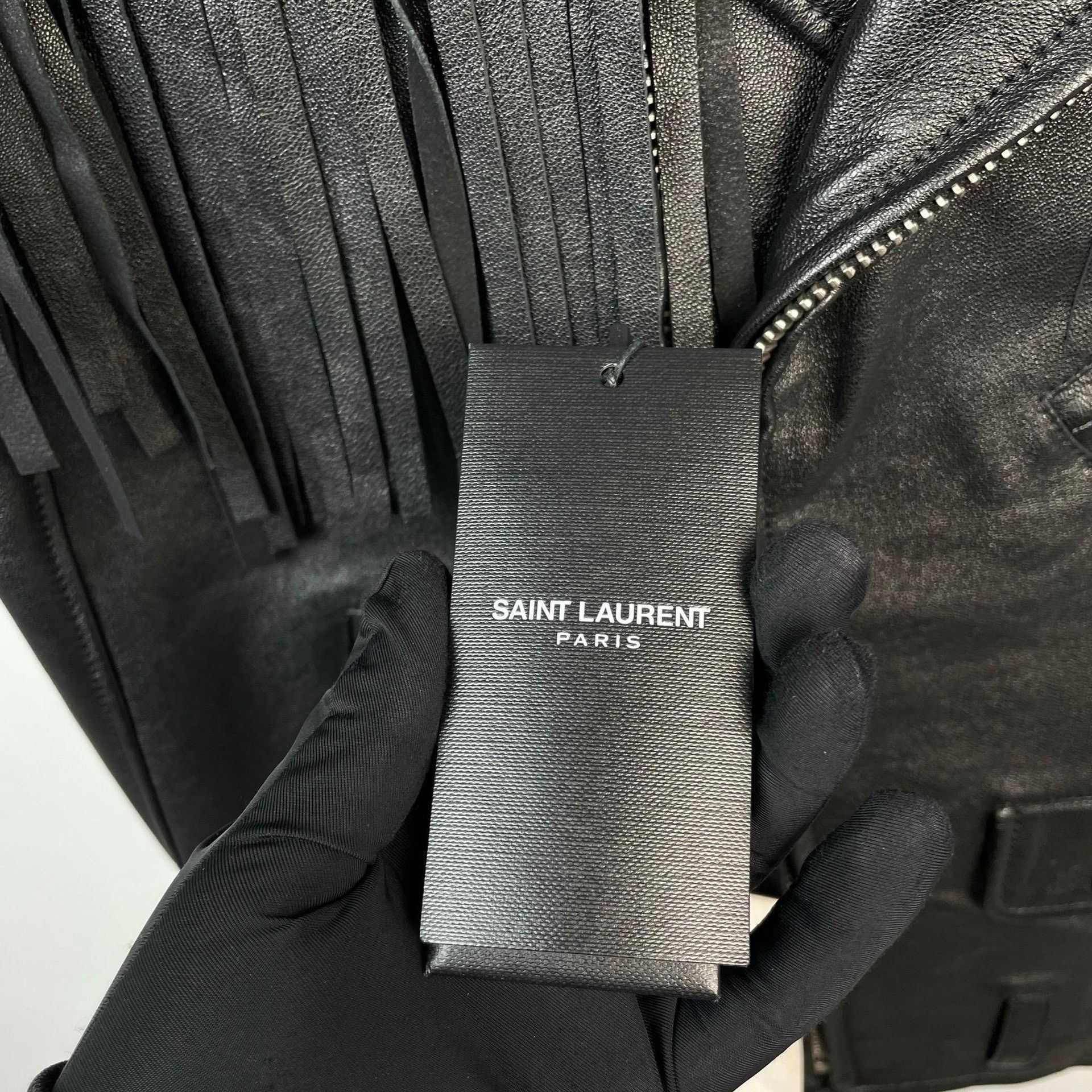 Saint Laurent Paris Saint Laurent Black Leather Fringe Vest Size S / US 4 / IT 40 - 6 Thumbnail