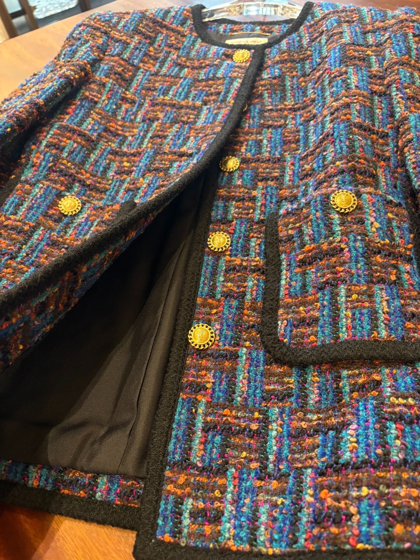 Saint Laurent Paris Saint Laurent Colorful Tweed Jacket Size S / US 4 / IT 40 - 3 Thumbnail