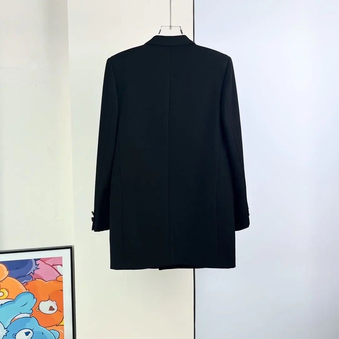 Saint Laurent Paris Saint Laurent Black Wool Double-Breasted Blazer Size S / US 4 / IT 40 - 2 Thumbnail