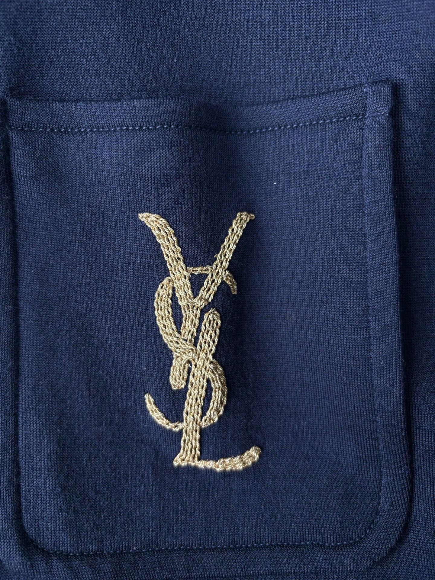 Saint Laurent Paris Saint Laurent Navy Wool Gold Embroidery Jacket Size US S / EU 44-46 / 1 - 5 Thumbnail
