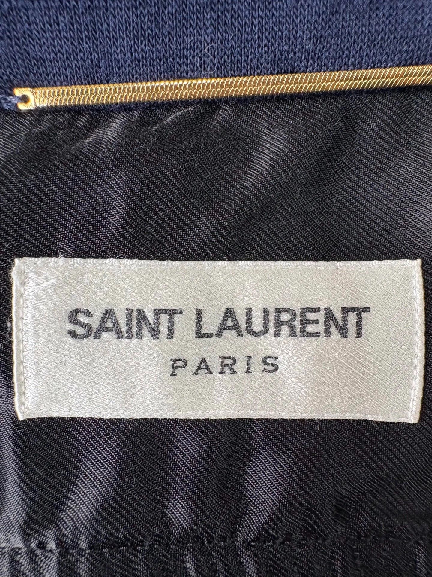 Saint Laurent Paris Saint Laurent Navy Wool Gold Embroidery Jacket Size US S / EU 44-46 / 1 - 6 Thumbnail