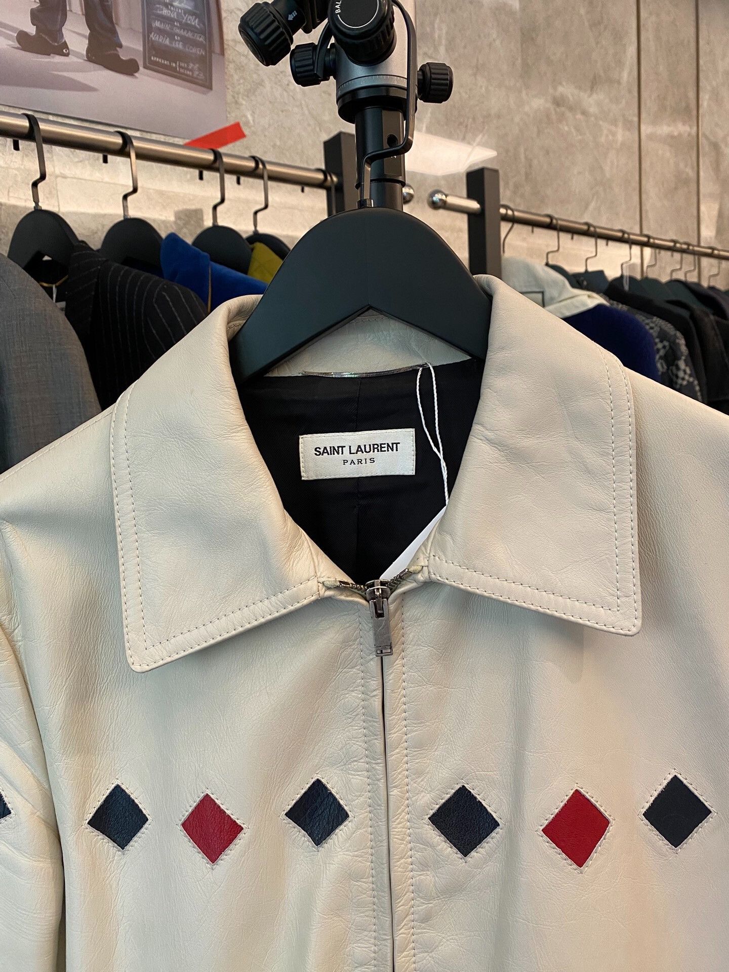 Saint Laurent Paris Saint Laurent Diamond Patch Leather Jacket Size US S / EU 44-46 / 1 - 2 Thumbnail