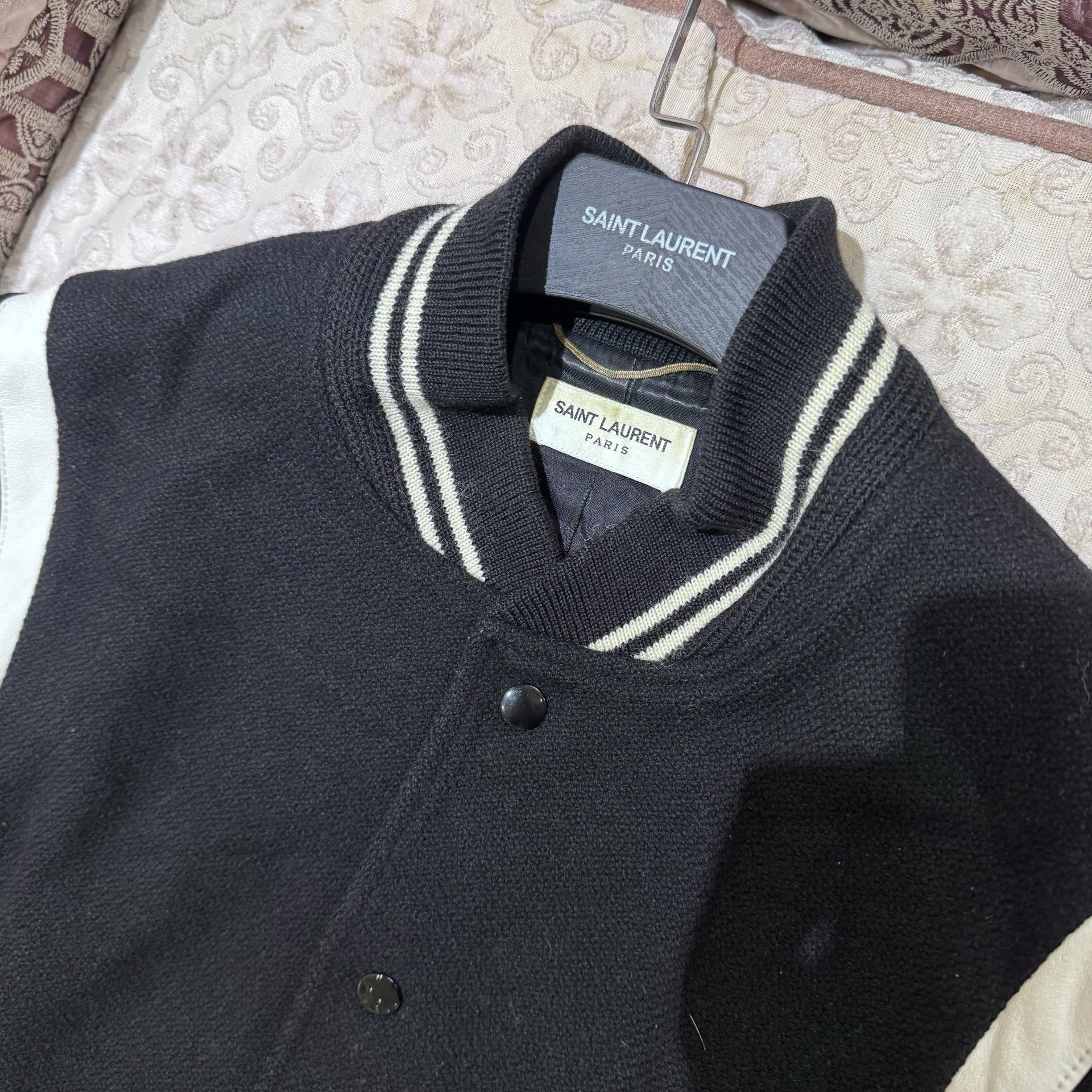 Saint Laurent Paris Saint Laurent Black White Varsity Jacket Size US L / EU 52-54 / 3 - 7 Thumbnail