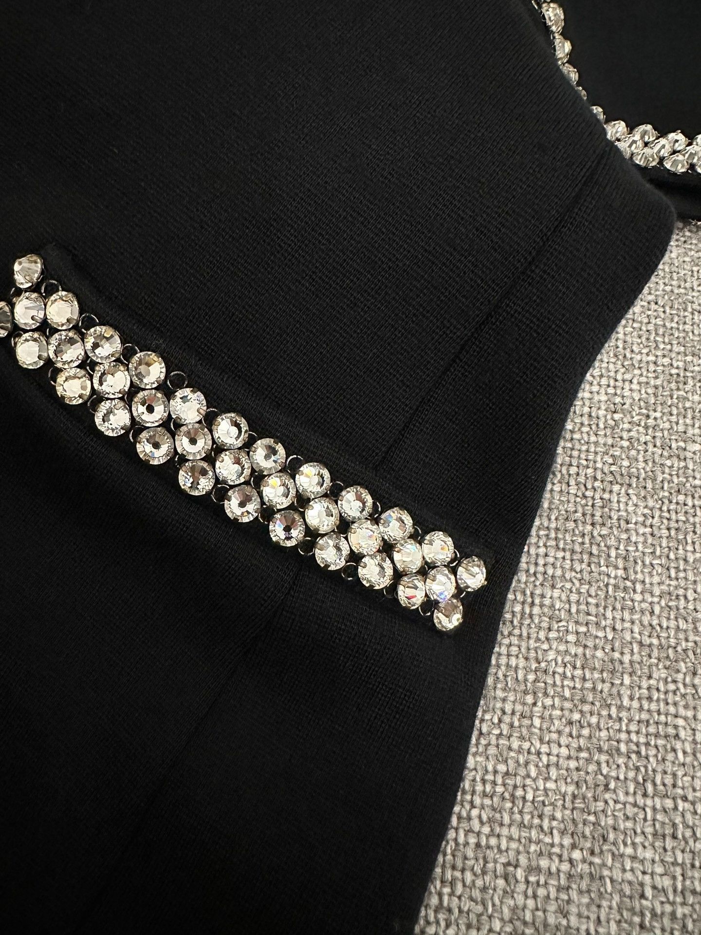 Saint Laurent Paris SAINT LAURENT Pearl-Embellished Black Dress Size XS / US 0-2 / IT 36-38 - 3 Thumbnail