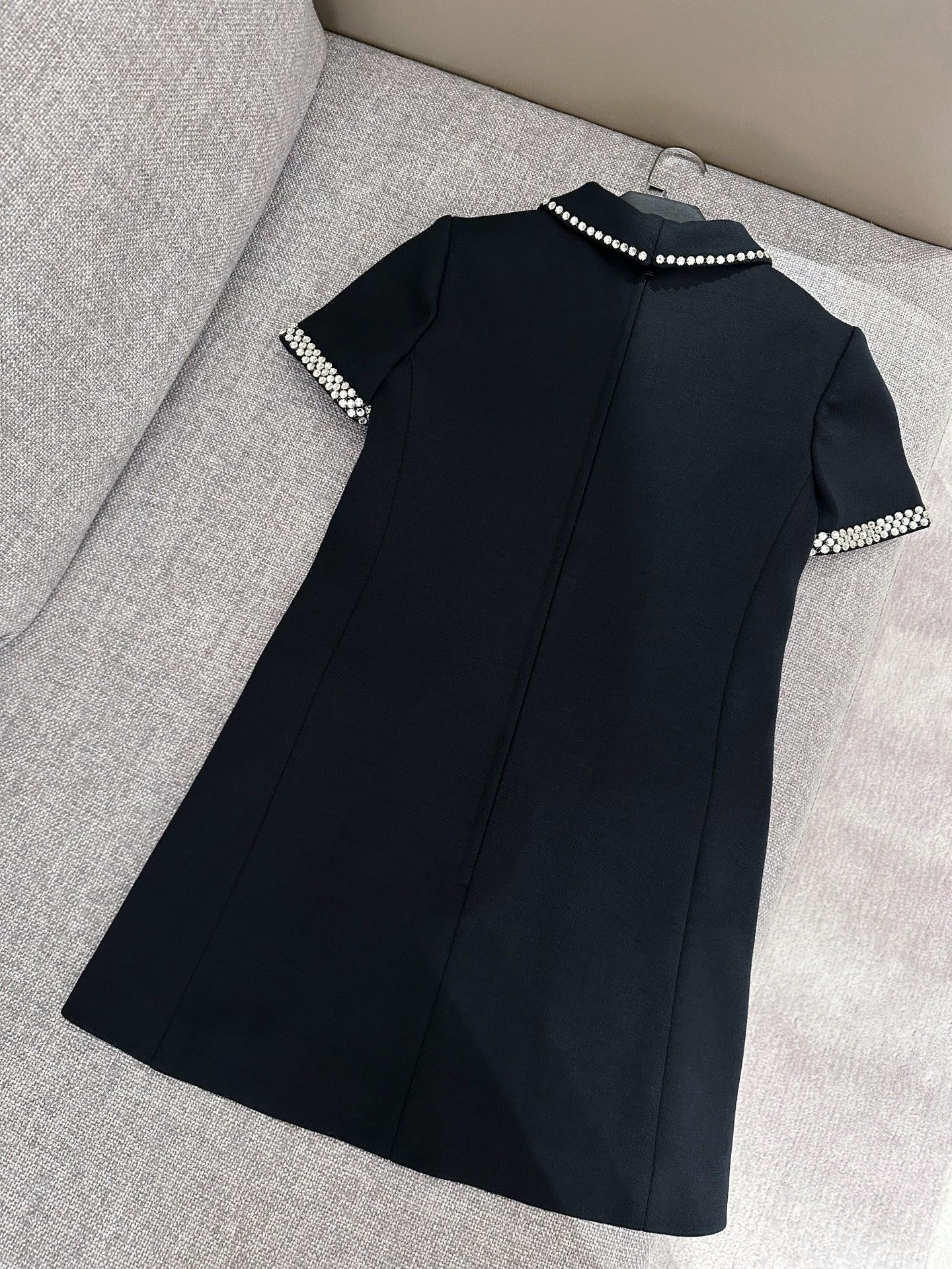 Saint Laurent Paris SAINT LAURENT Pearl-Embellished Black Dress Size XS / US 0-2 / IT 36-38 - 2 Thumbnail