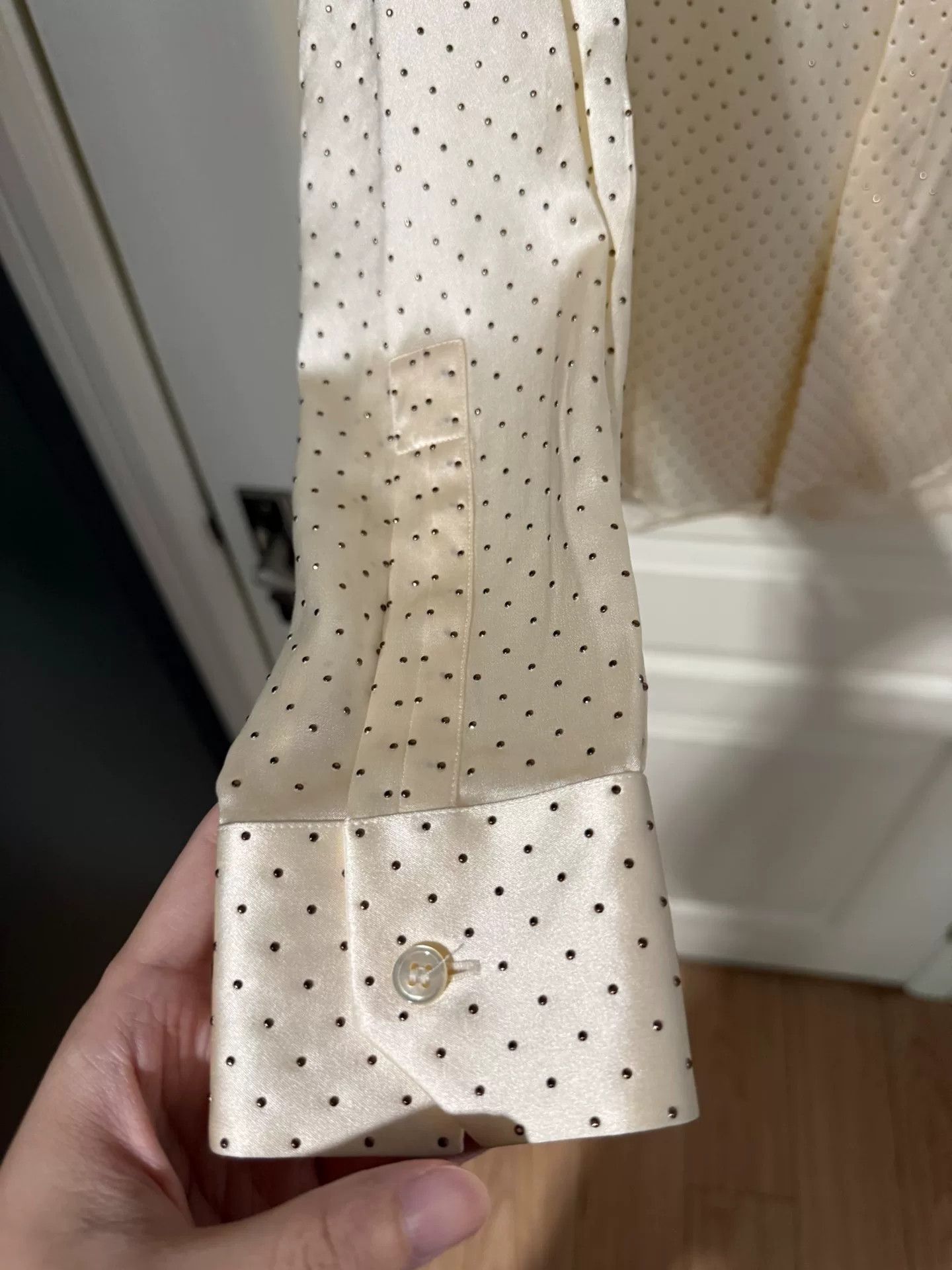 Saint Laurent Paris Saint Laurent Cream Polka Dot Shirt Size S / US 4 / IT 40 - 5 Thumbnail