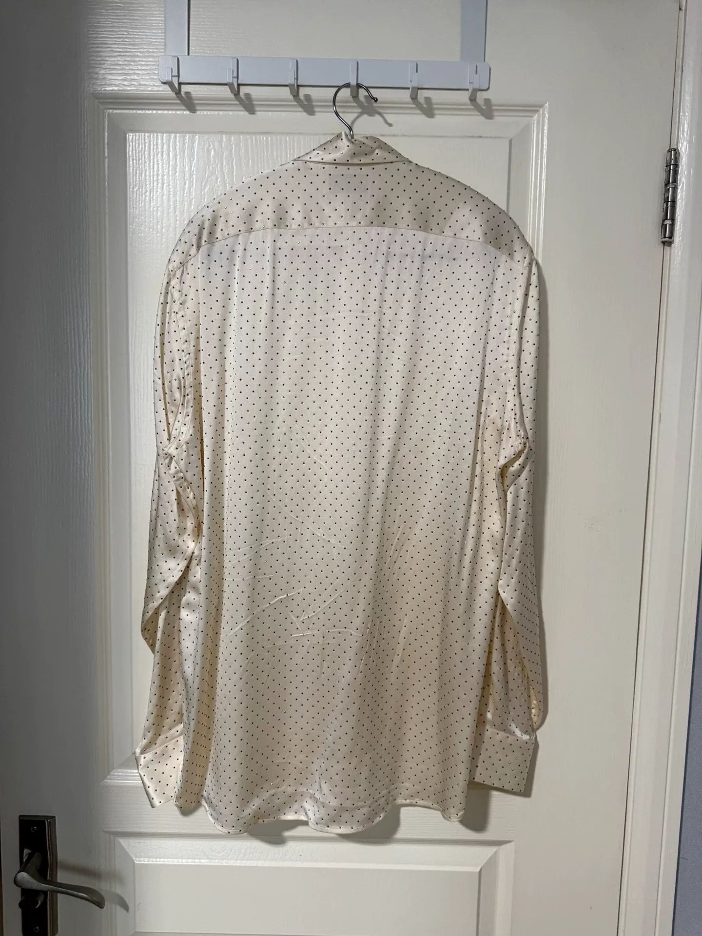 Saint Laurent Paris Saint Laurent Cream Polka Dot Shirt Size S / US 4 / IT 40 - 3 Thumbnail
