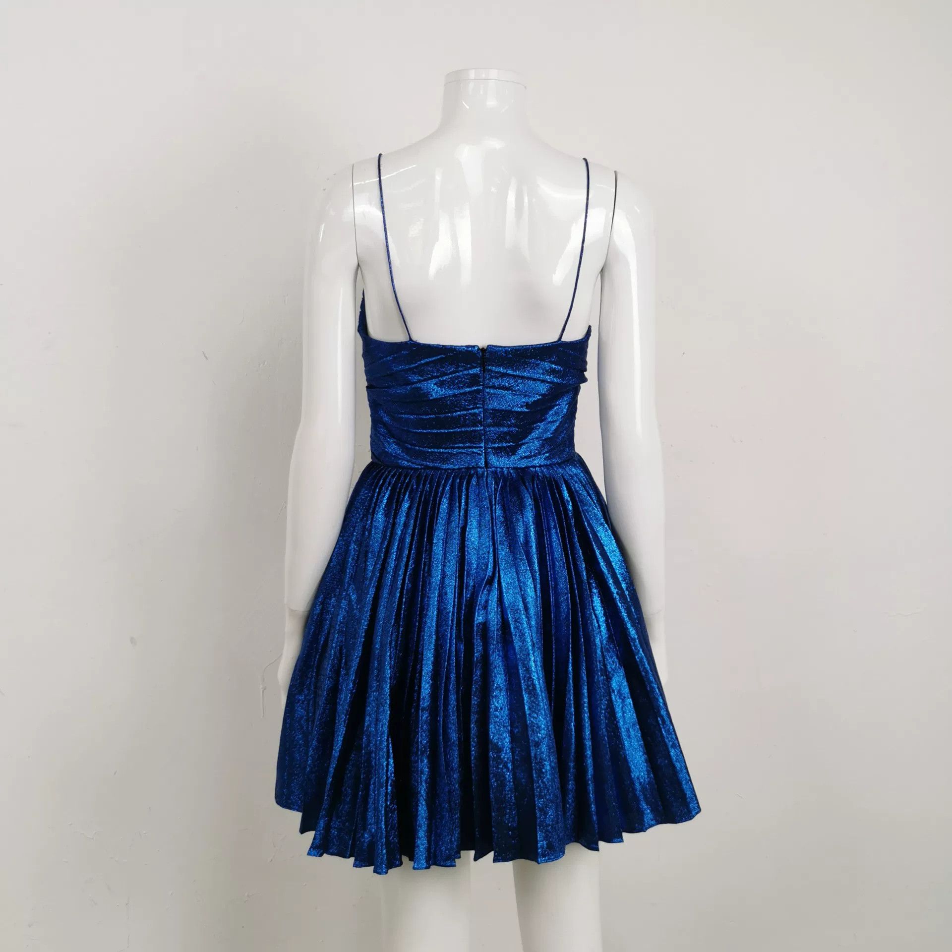 Saint Laurent Paris Saint Laurent Silk Blend Pleated Slip Dress Size XS / US 0-2 / IT 36-38 - 2 Thumbnail