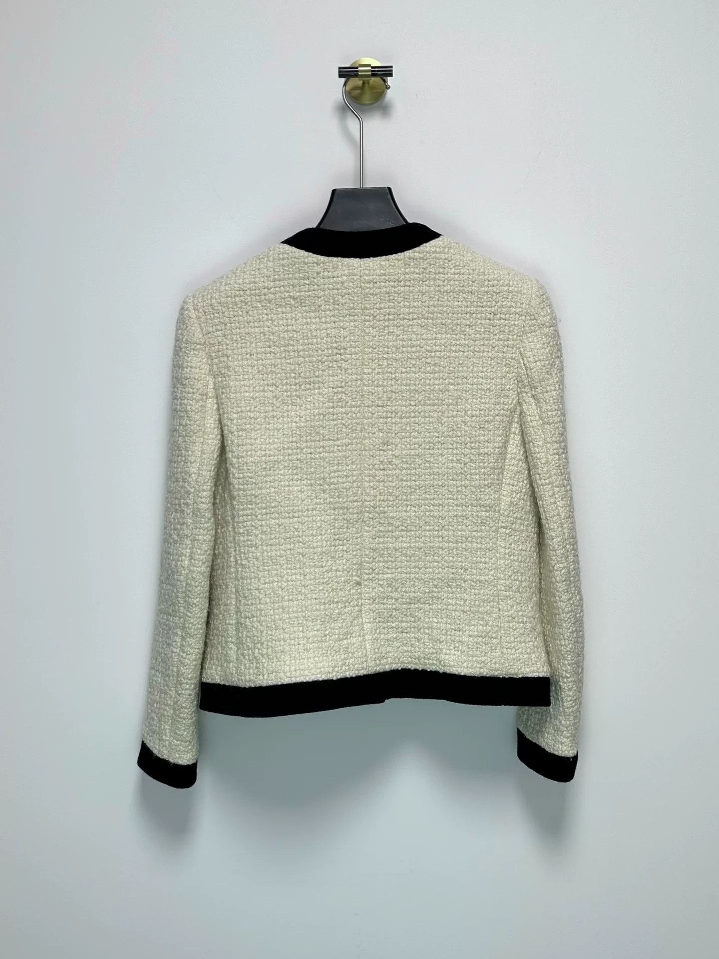 Saint Laurent Paris Saint Laurent White Tweed Jacket Size S / US 4 / IT 40 - 2 Thumbnail