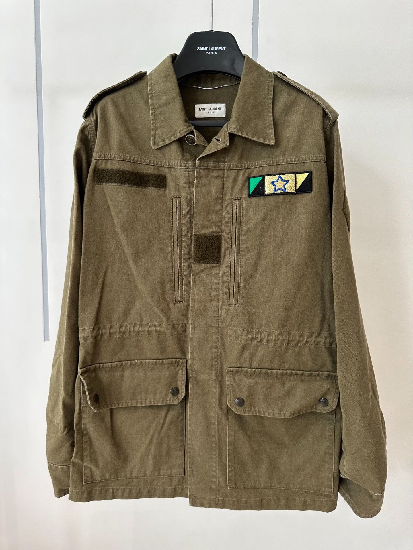 Saint Laurent Paris Saint Laurent Olive Green Shark Jacket Size US S / EU 44-46 / 1 - 2 Thumbnail