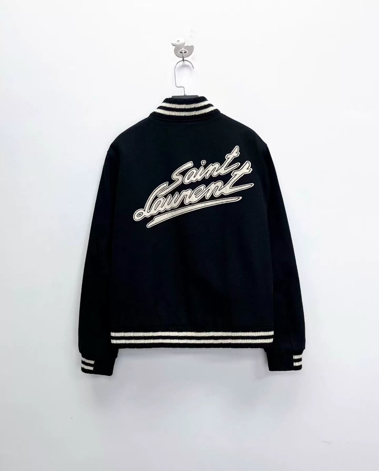 Saint Laurent Paris Saint Laurent Black White Trim Baseball Jacket Size US M / EU 48-50 / 2 - 2 Thumbnail