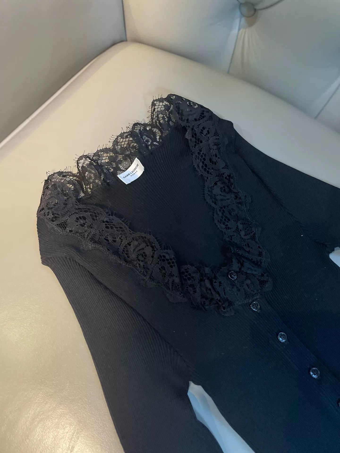 Saint Laurent Paris Saint Laurent Knit Lace Cardigan Size XS / US 0-2 / IT 36-38 - 2 Thumbnail