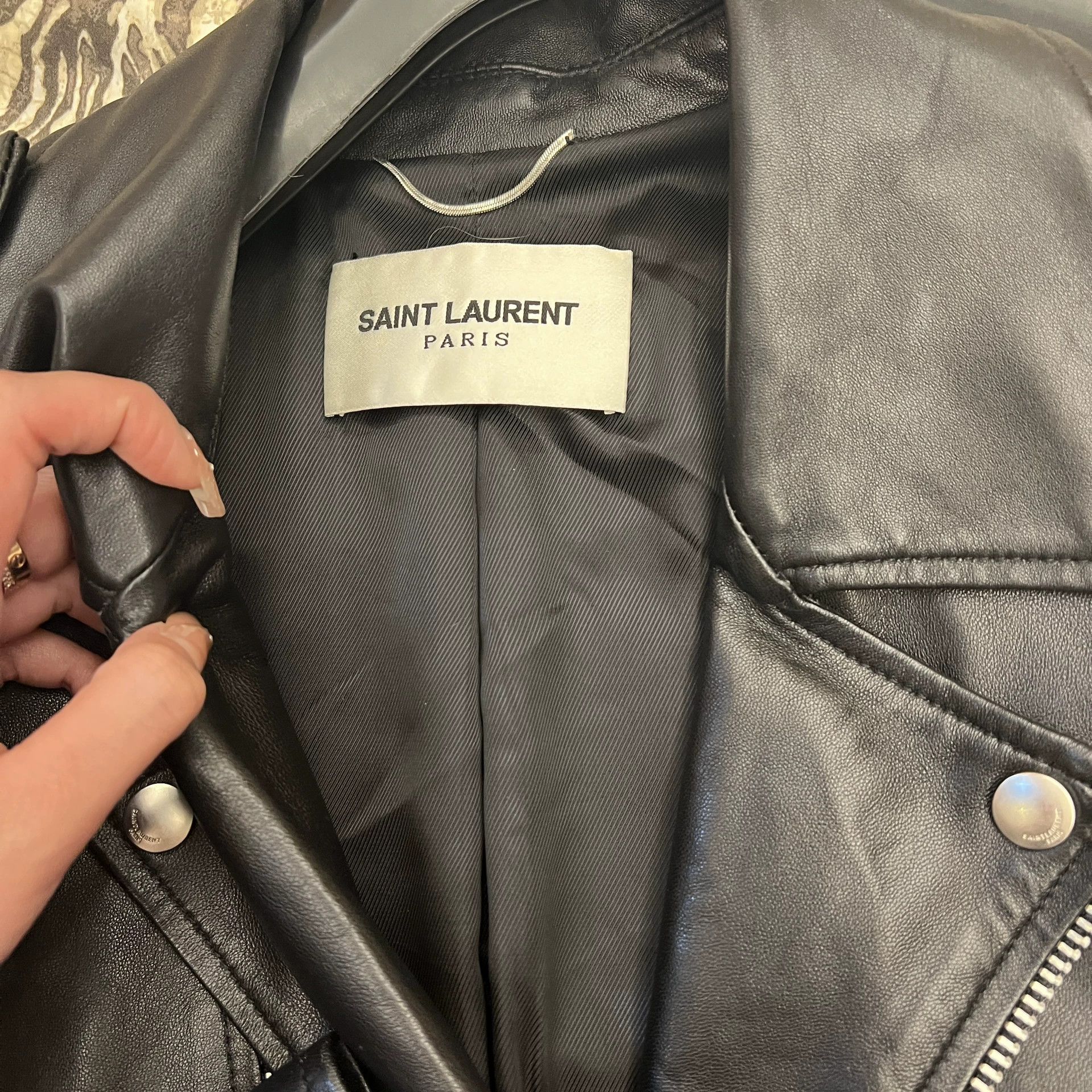 Saint Laurent Paris Saint Laurent Black Leather Biker Jacket Size M / US 6-8 / IT 42-44 - 4 Thumbnail