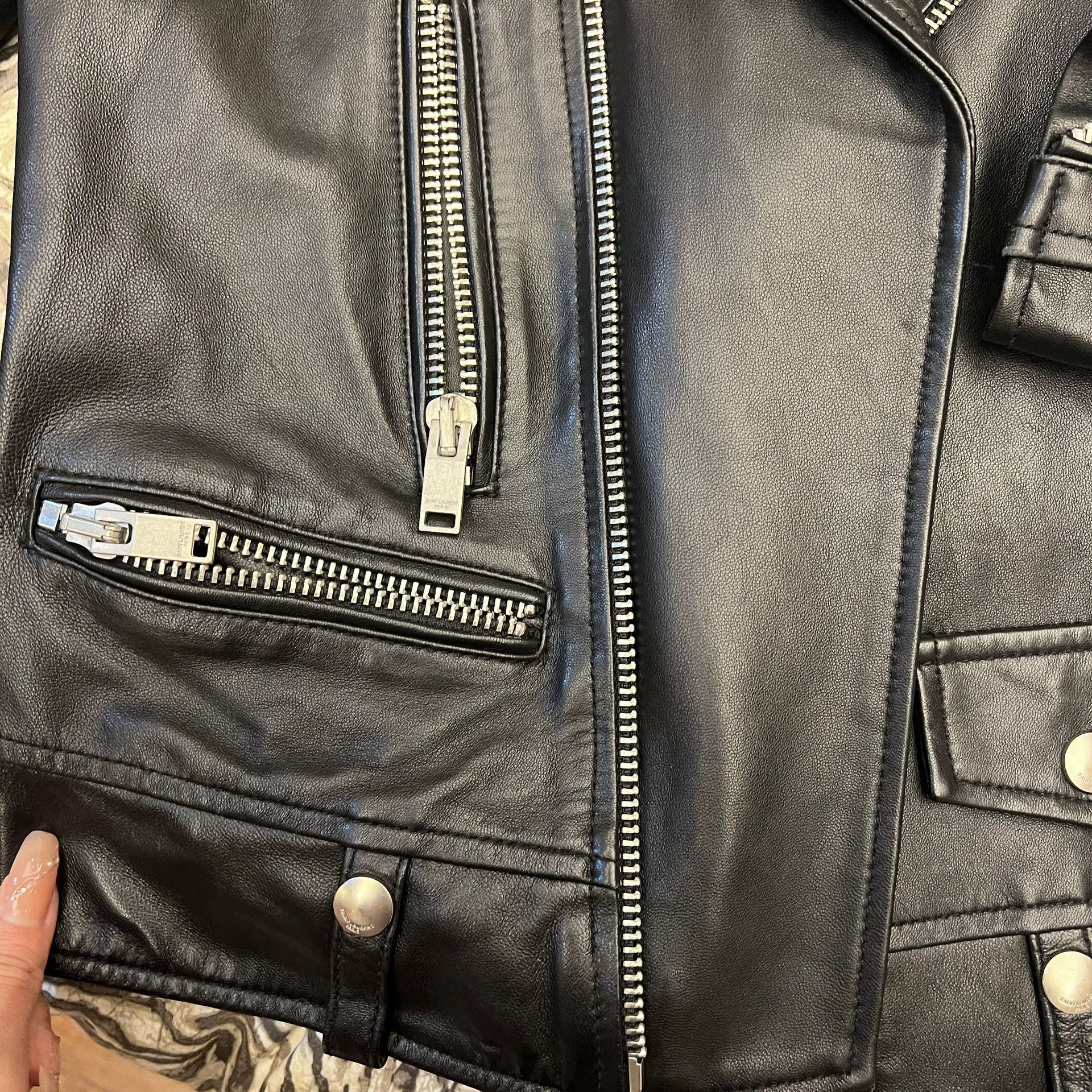 Saint Laurent Paris Saint Laurent Black Leather Biker Jacket Size M / US 6-8 / IT 42-44 - 5 Thumbnail