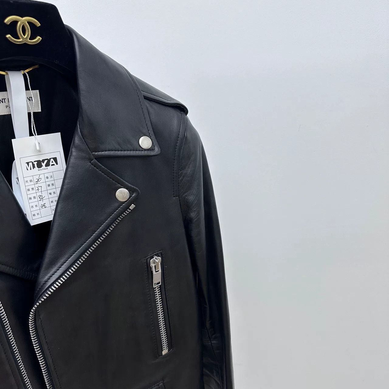 Saint Laurent Paris Saint Laurent Black Biker Leather Jacket Size XS / US 0-2 / IT 36-38 - 3 Thumbnail