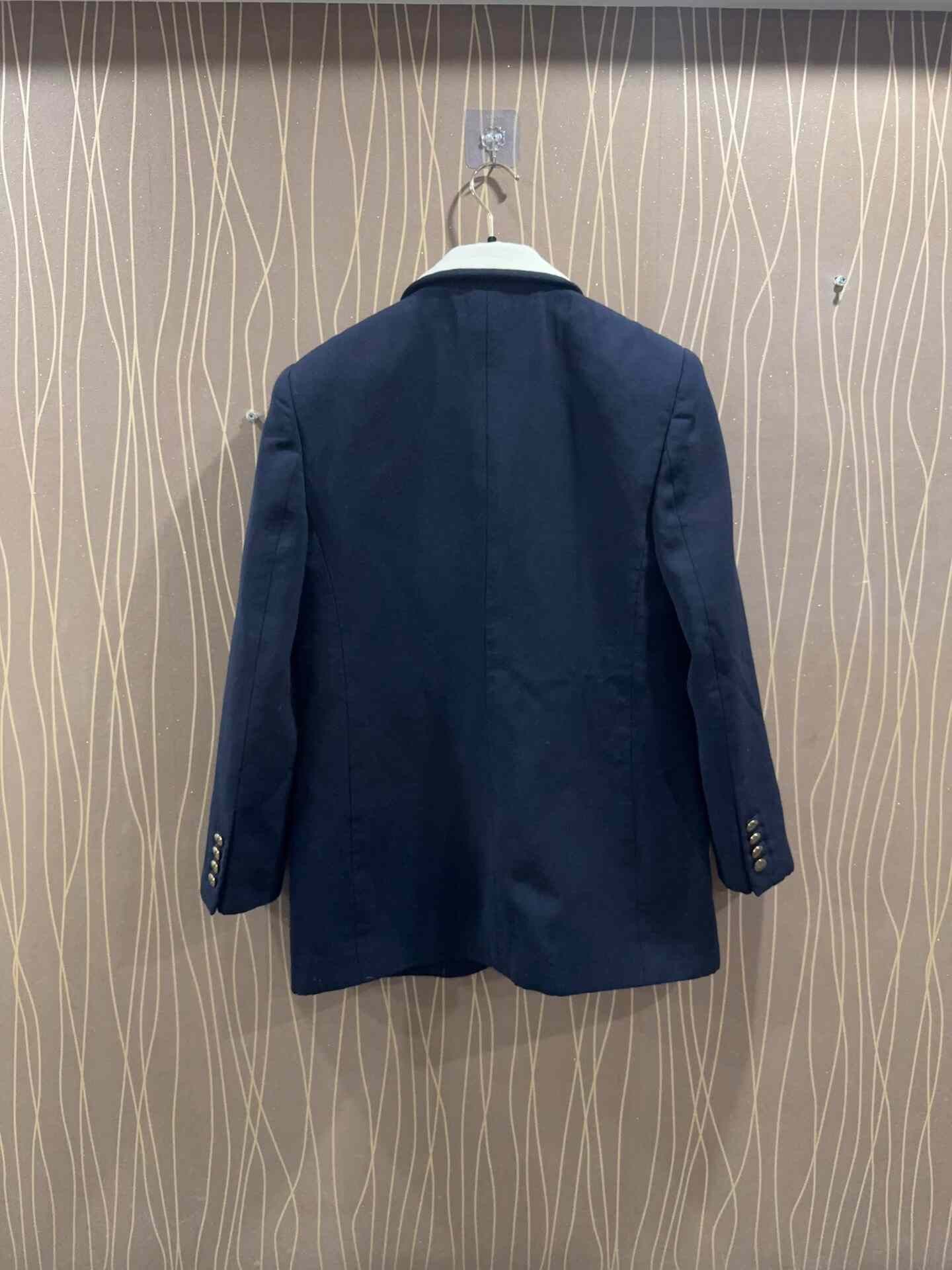 Saint Laurent Paris Saint Laurent Navy Gold Button Blazer Size US XXS / EU 40 - 2 Thumbnail