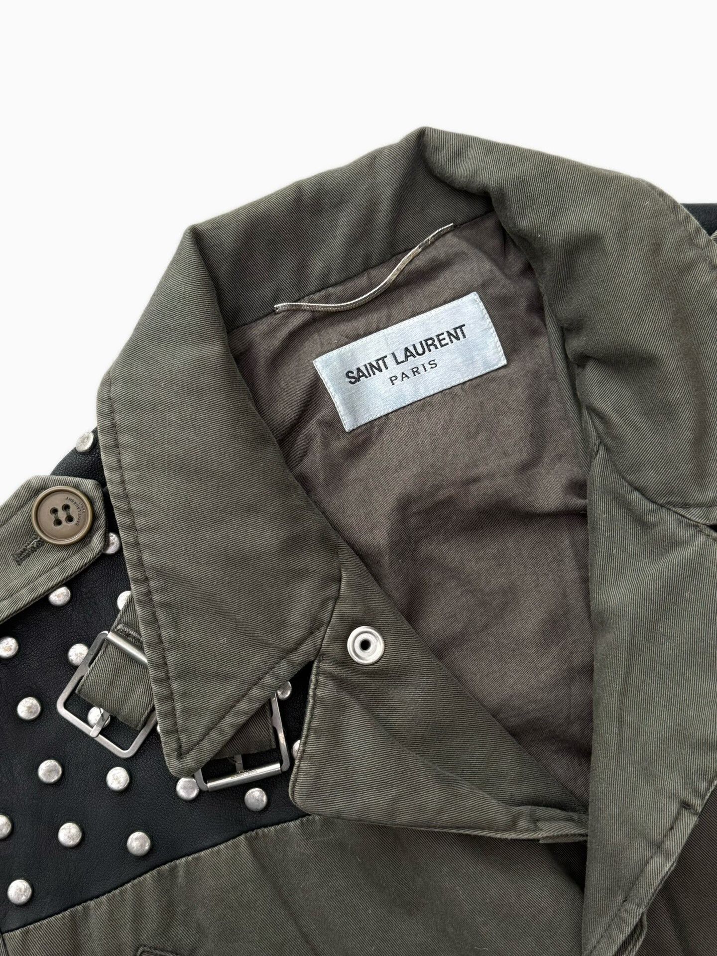 Saint Laurent Paris Saint Laurent 2014 Olive Military Jacket Size US S / EU 44-46 / 1 - 2 Thumbnail