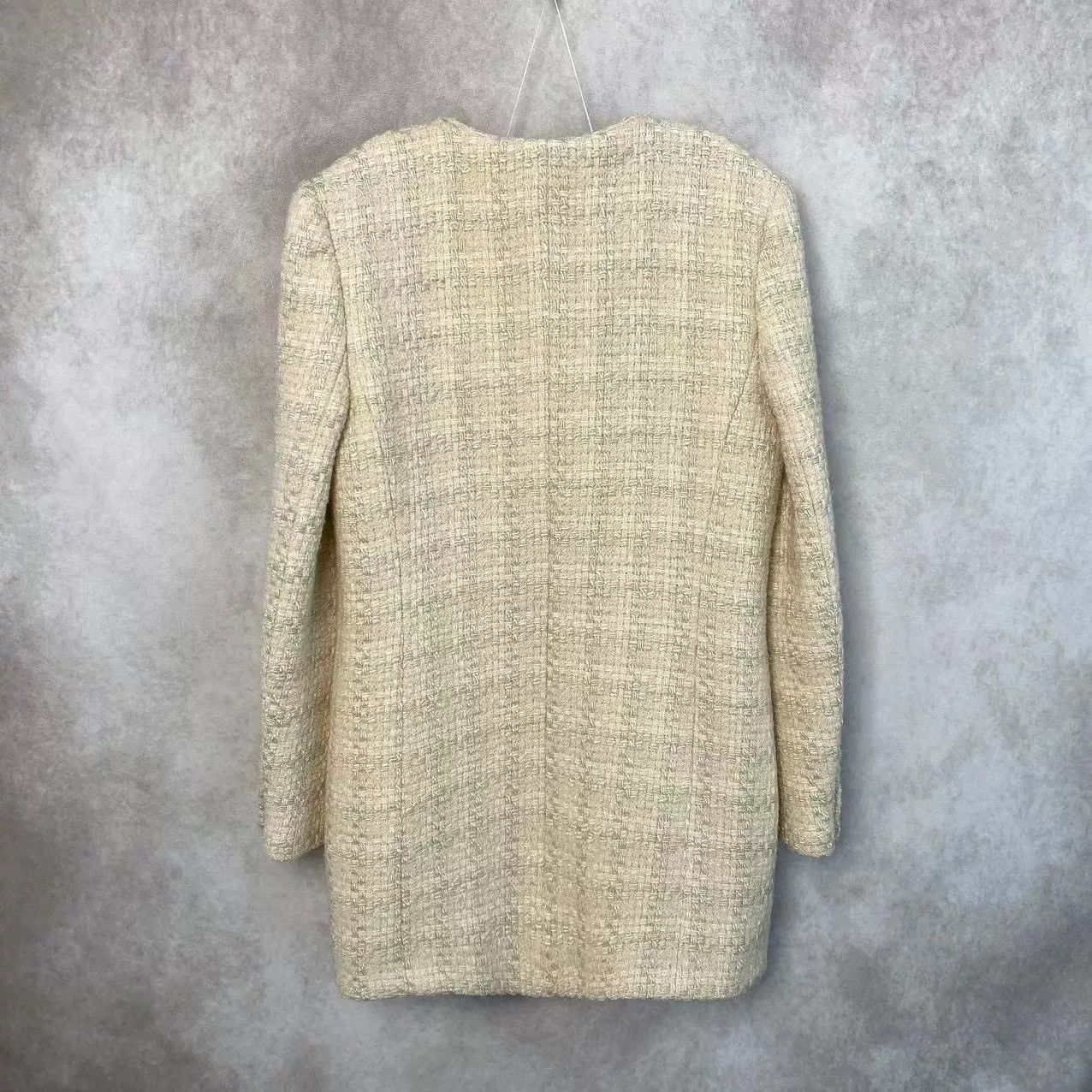 Saint Laurent Paris Saint Laurent Beige Tweed Coat Size S / US 4 / IT 40 - 4 Thumbnail