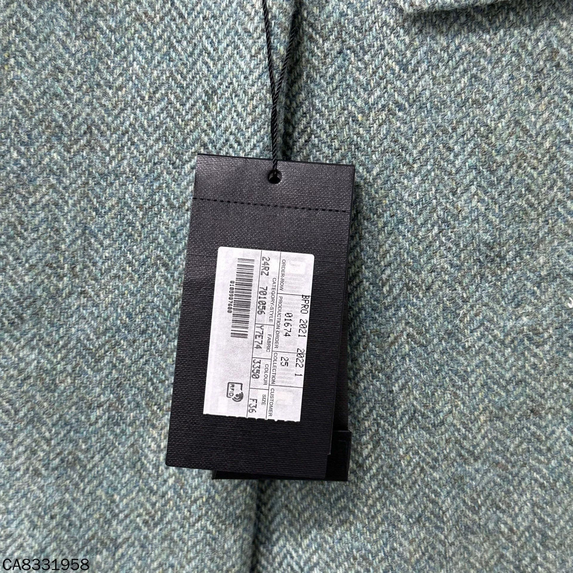 Saint Laurent Paris Saint Laurent Light Green Herringbone Blazer Size XS / US 0-2 / IT 36-38 - 6 Thumbnail