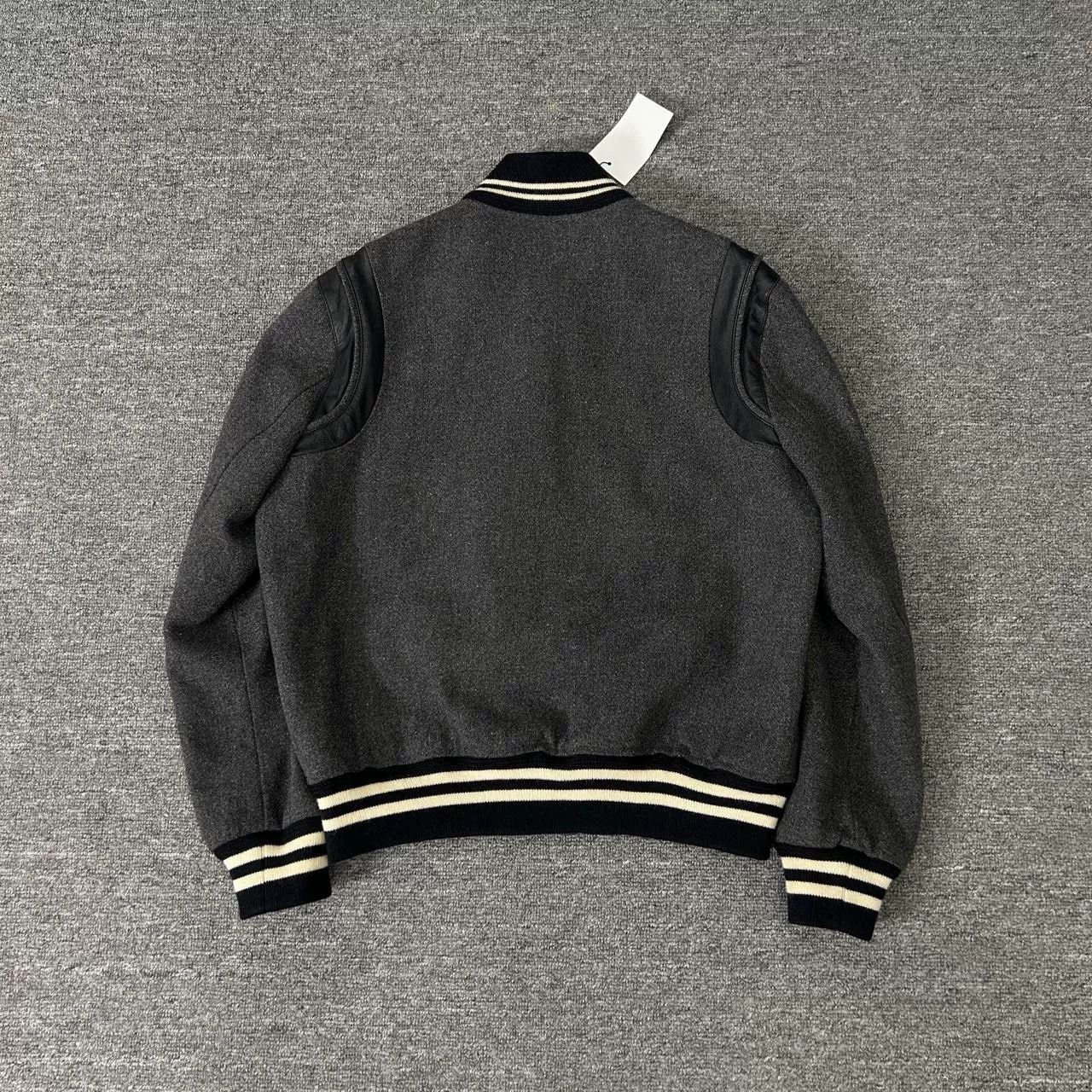 Saint Laurent Paris Saint Laurent Gray Wool Baseball Jacket Size US M / EU 48-50 / 2 - 6 Thumbnail