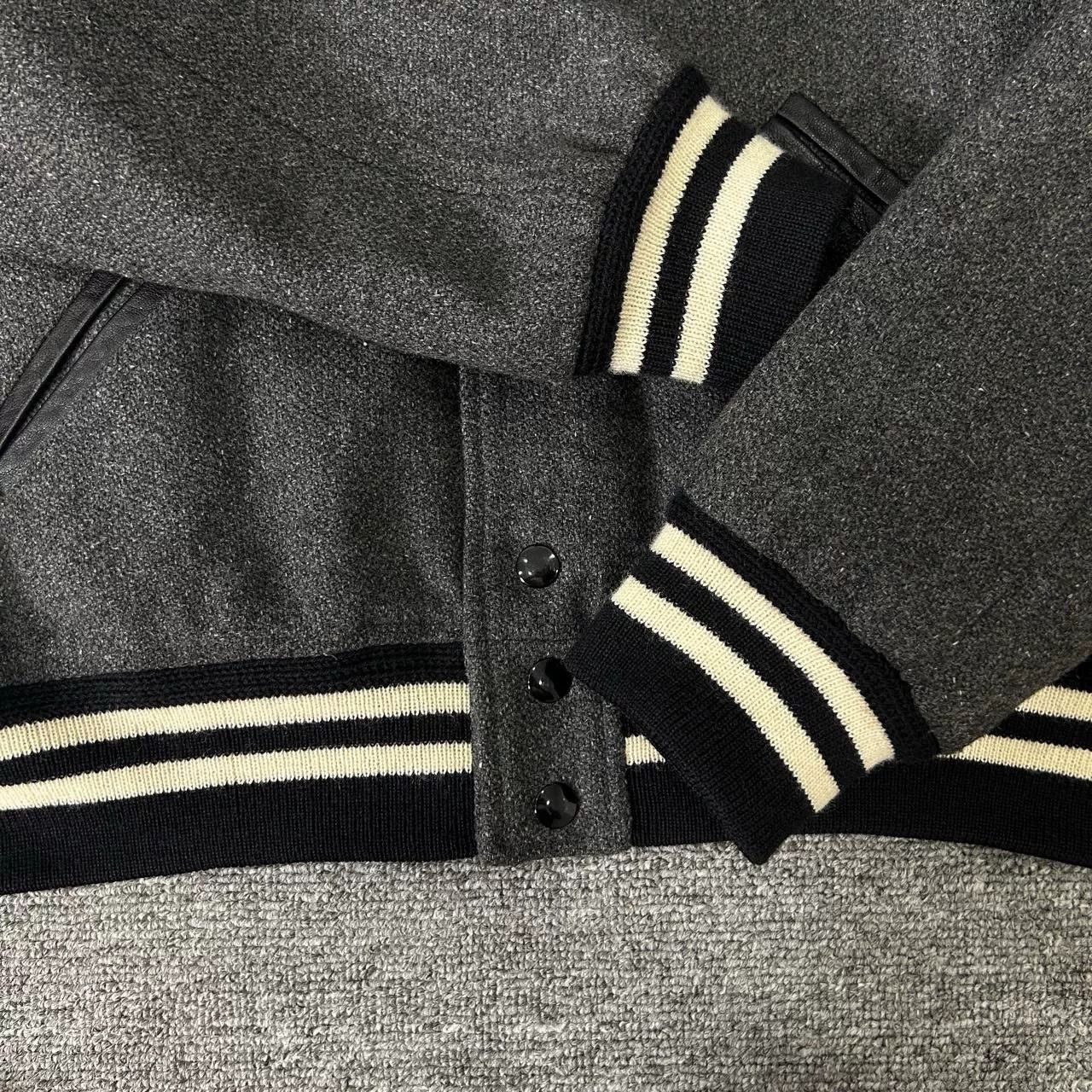 Saint Laurent Paris Saint Laurent Gray Wool Baseball Jacket Size US M / EU 48-50 / 2 - 3 Thumbnail