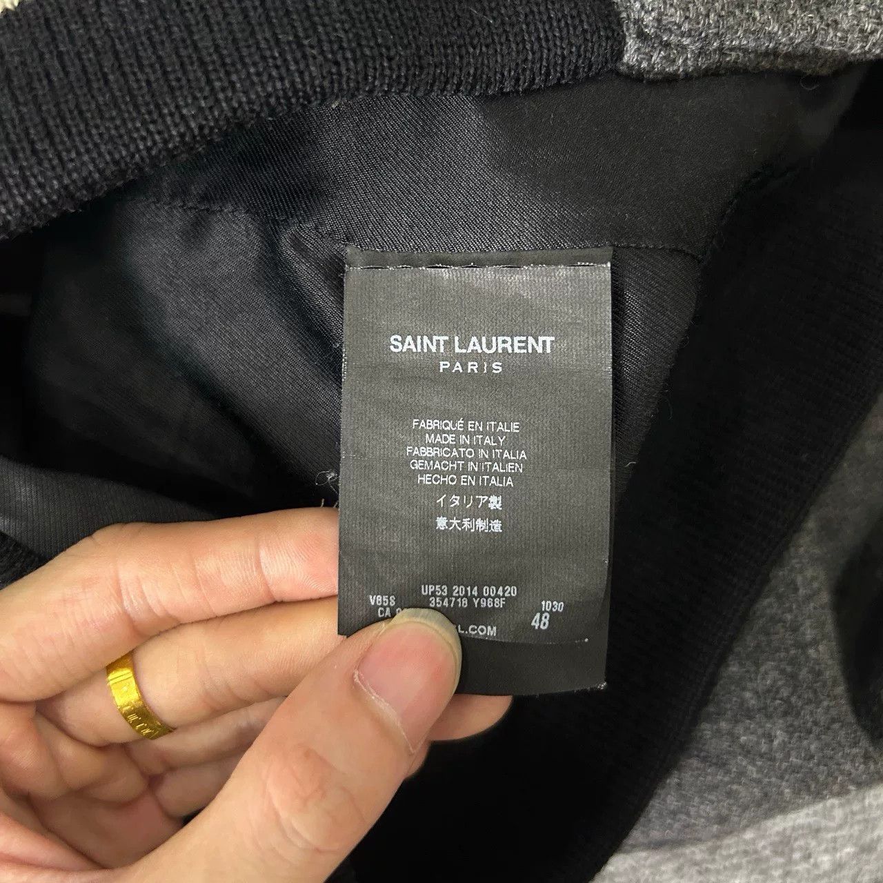Saint Laurent Paris Saint Laurent Gray Wool Baseball Jacket Size US M / EU 48-50 / 2 - 5 Thumbnail
