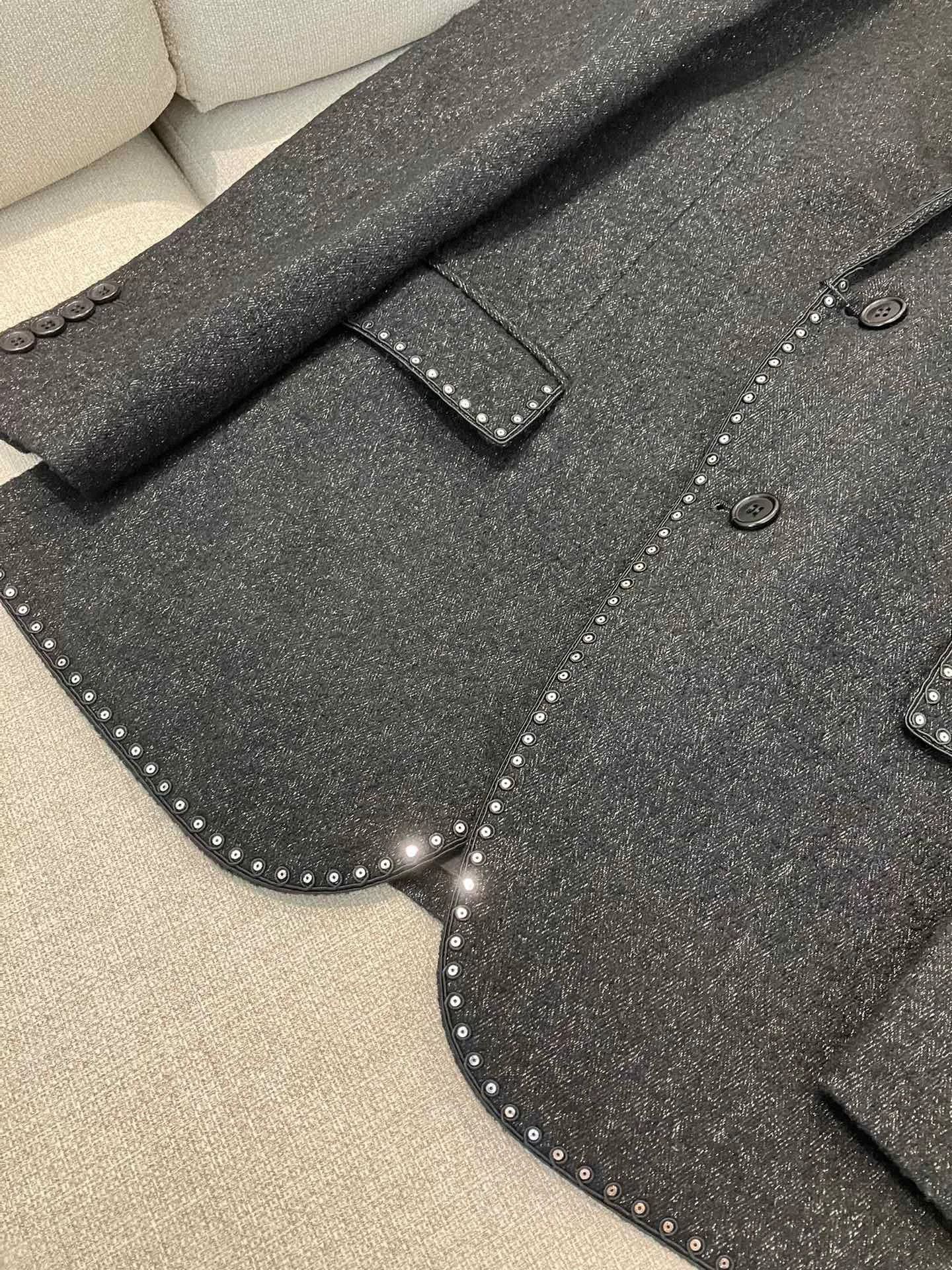 Saint Laurent Paris Saint Laurent Dark Gray Studded Blazer Size US M / EU 48-50 / 2 - 3 Thumbnail