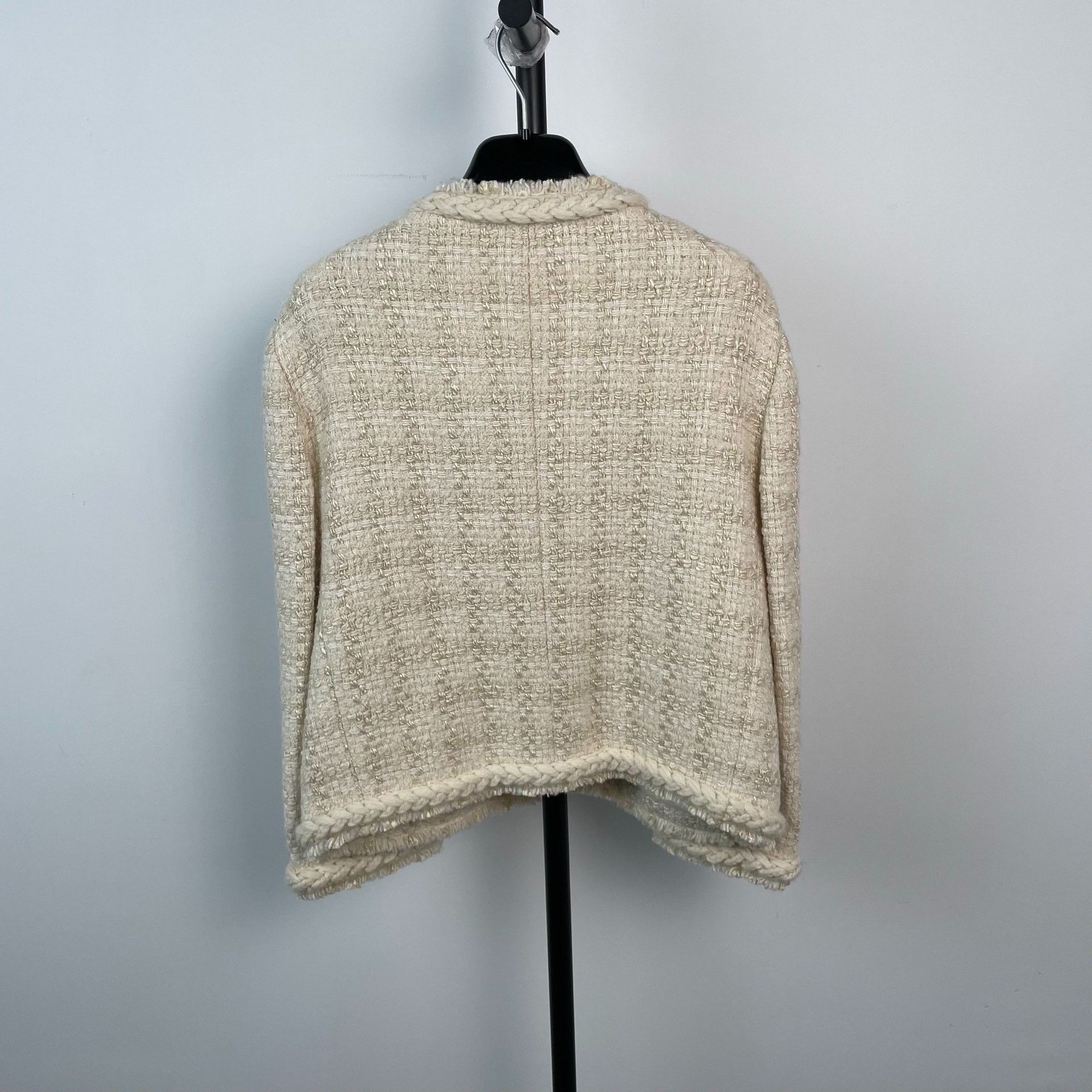 Saint Laurent Paris Saint Laurent Beige Tweed Jacket Size XXL / US 16-18 / IT 52-54 - 2 Thumbnail