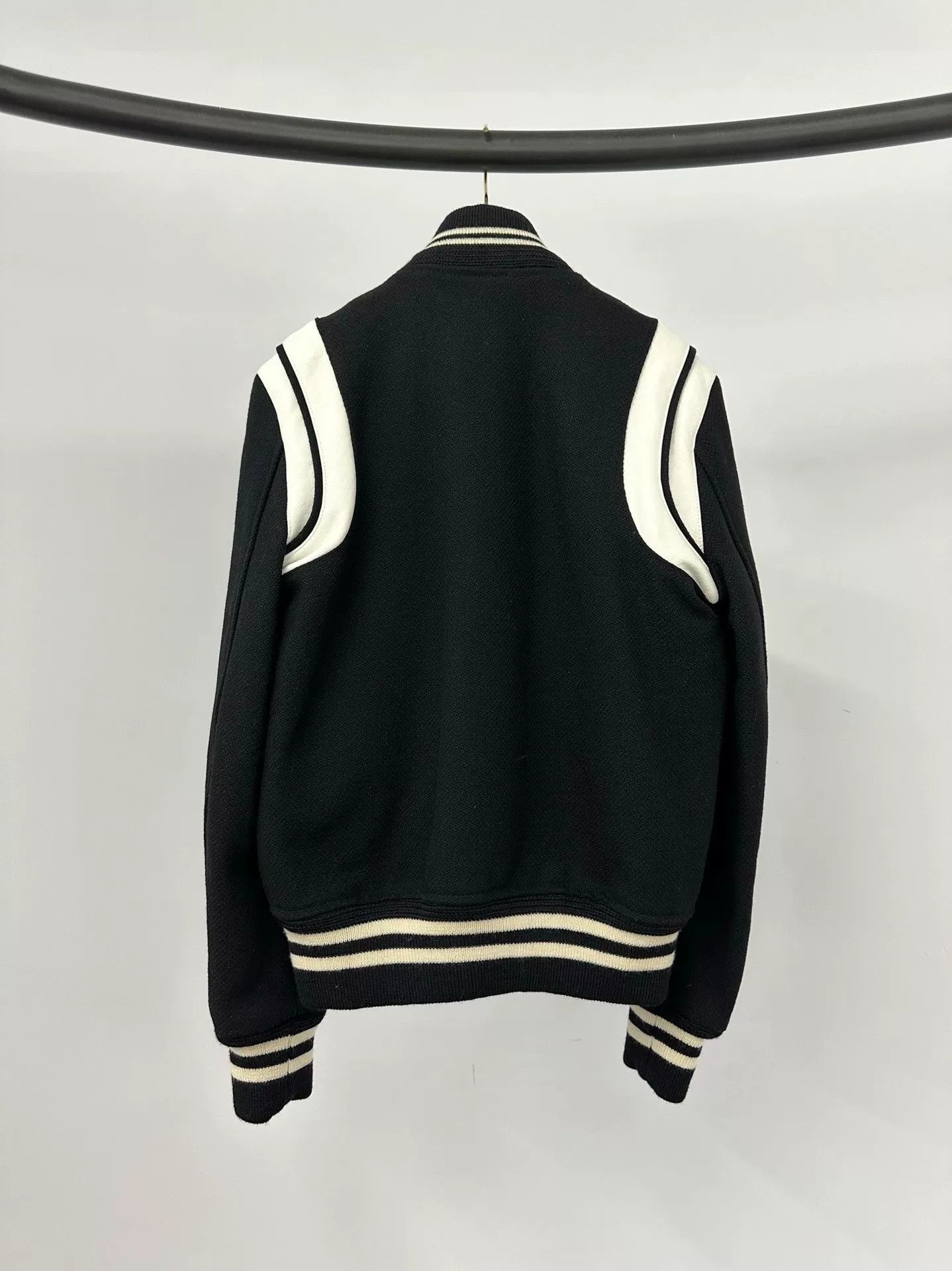 Saint Laurent Paris Saint Laurent Black White Varsity Jacket Size XS / US 0-2 / IT 36-38 - 2 Thumbnail