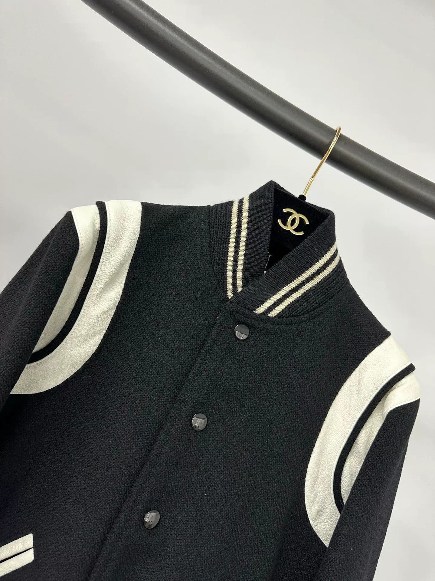 Saint Laurent Paris Saint Laurent Black White Varsity Jacket Size XS / US 0-2 / IT 36-38 - 3 Thumbnail
