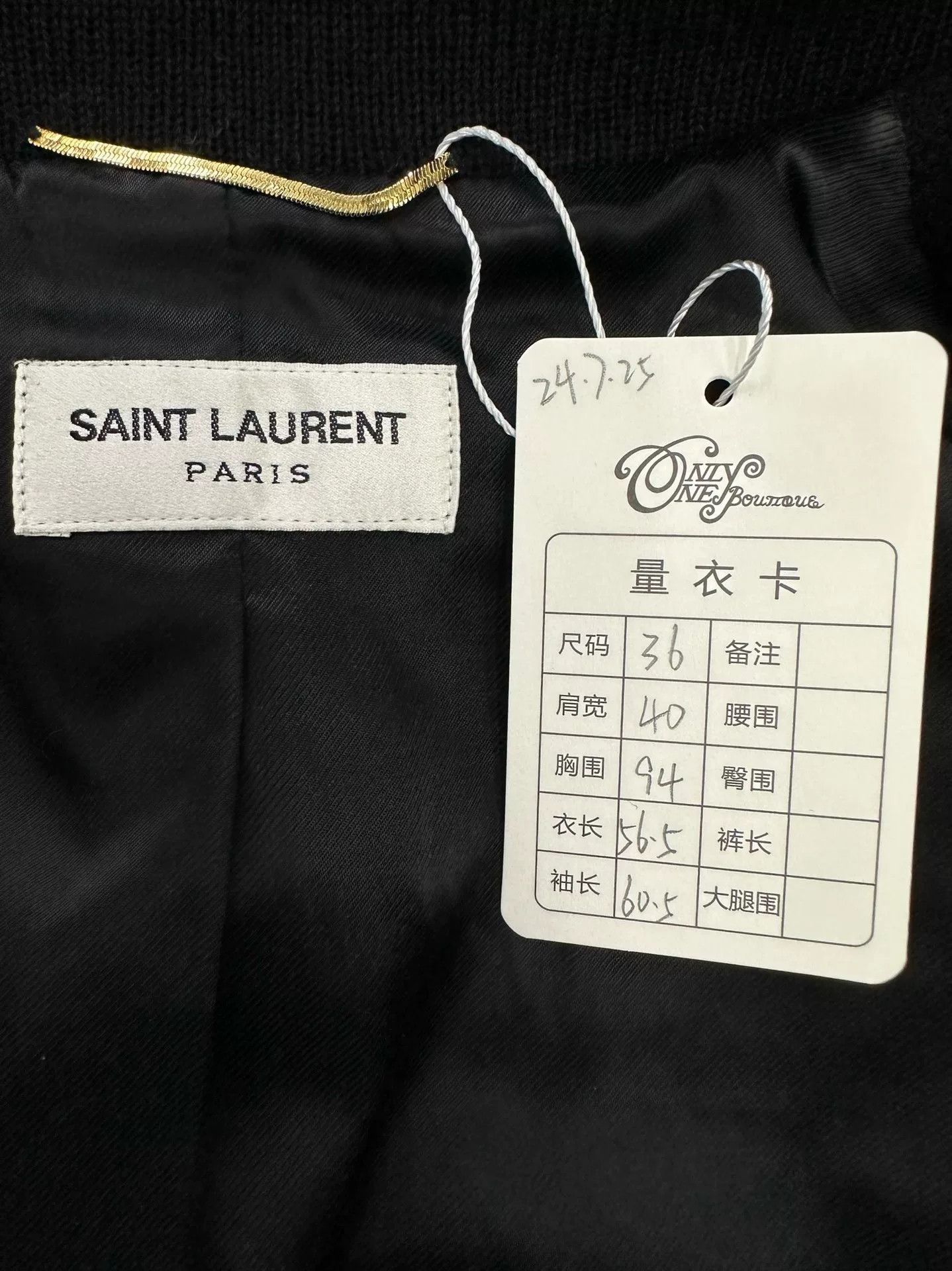 Saint Laurent Paris Saint Laurent Black White Varsity Jacket Size XS / US 0-2 / IT 36-38 - 4 Thumbnail