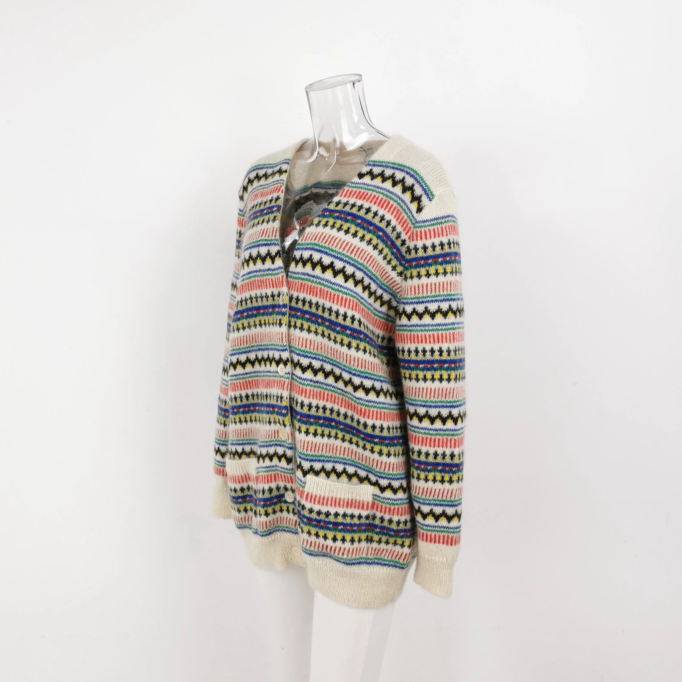 Saint Laurent Paris Saint Laurent Striped V-Neck Button Cardigan Size US M / EU 48-50 / 2 - 2 Thumbnail