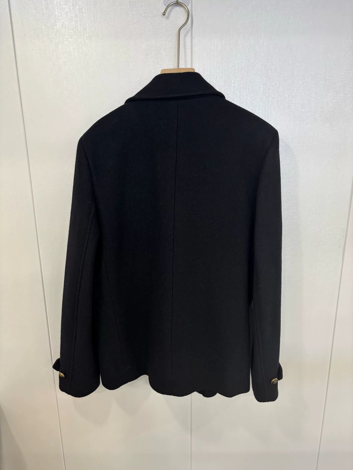 Saint Laurent Paris Saint Laurent Black Double-Breasted Wool Coat Size US L / EU 52-54 / 3 - 2 Thumbnail