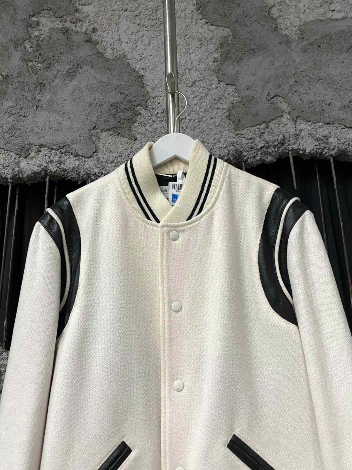 Saint Laurent Paris Saint Laurent White Baseball Jacket Size US M / EU 48-50 / 2 - 3 Thumbnail