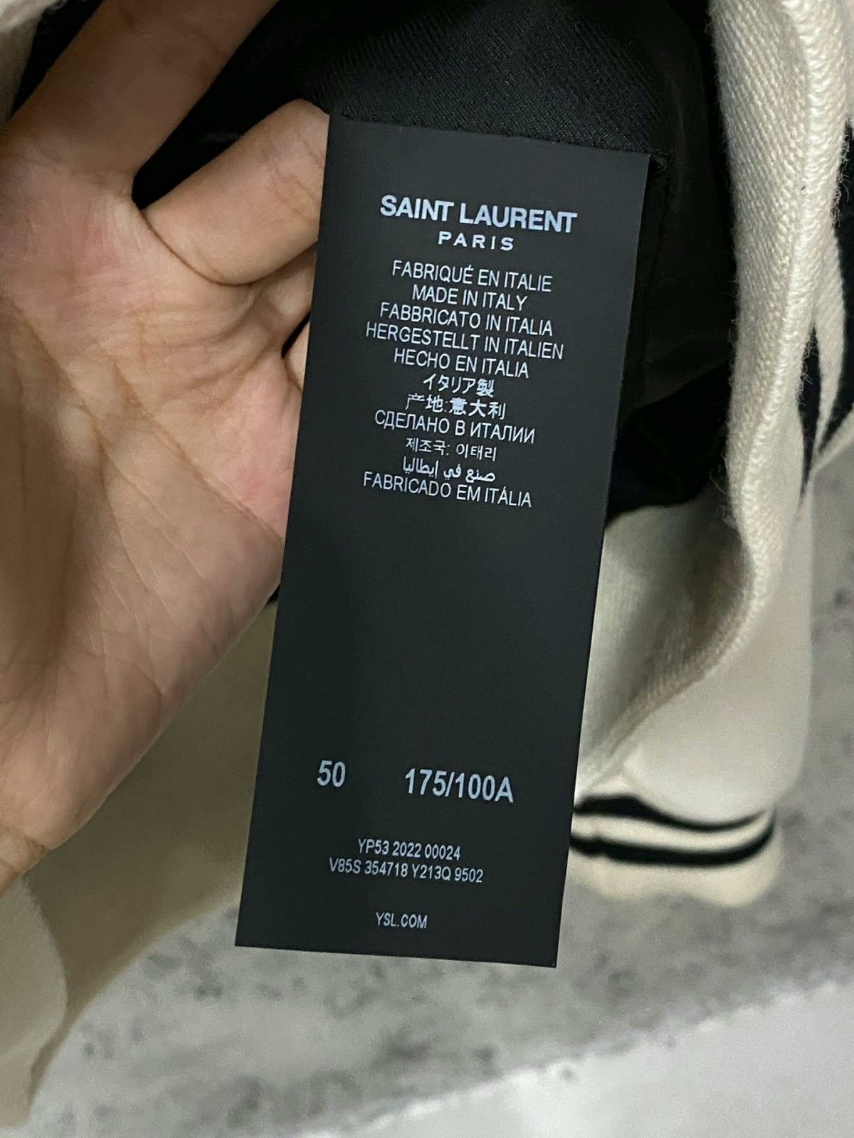 Saint Laurent Paris Saint Laurent White Baseball Jacket Size US M / EU 48-50 / 2 - 6 Thumbnail