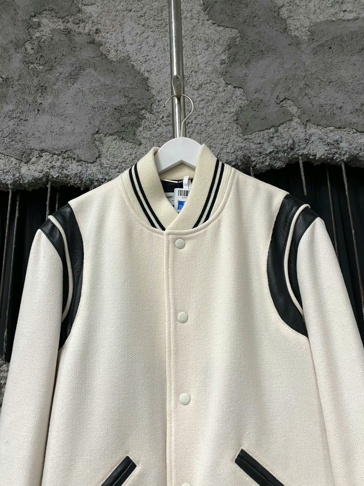 Saint Laurent Paris Saint Laurent White Baseball Jacket Size US M / EU 48-50 / 2 - 3 Thumbnail