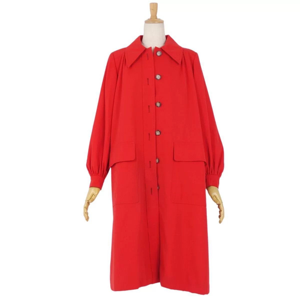 Saint Laurent Paris Yves Saint Laurent Red Long Coat Size S / US 4 / IT 40 - 4 Thumbnail