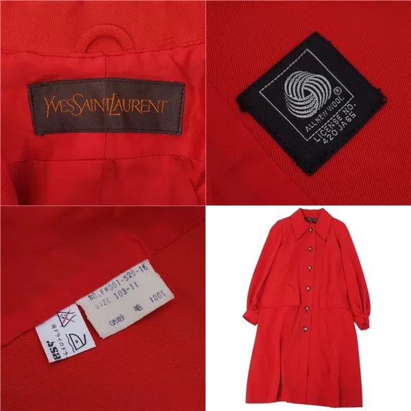 Saint Laurent Paris Yves Saint Laurent Red Long Coat Size S / US 4 / IT 40 - 9 Thumbnail