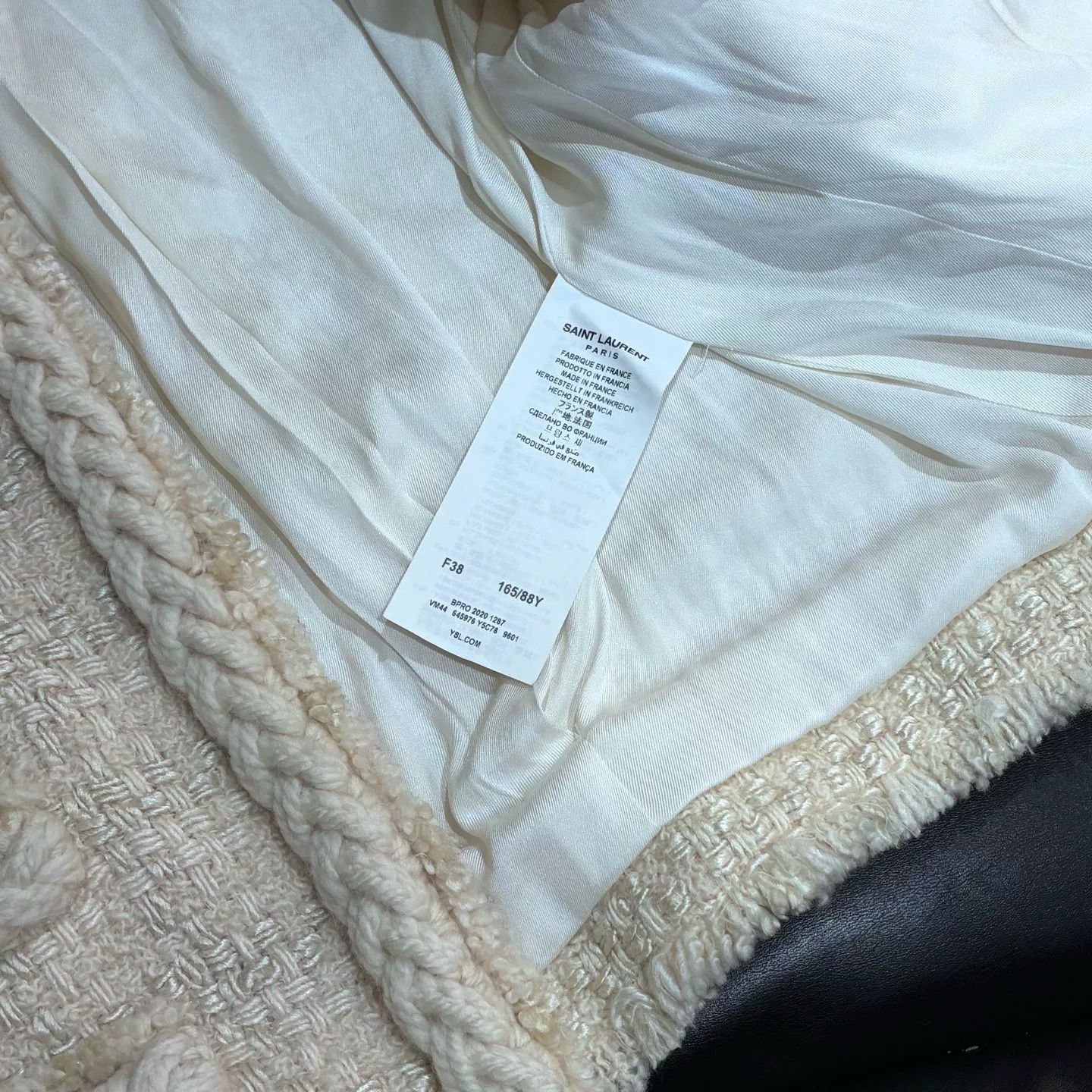 Saint Laurent Paris Saint Laurent Beige Tweed Jacket Size S / US 4 / IT 40 - 3 Thumbnail