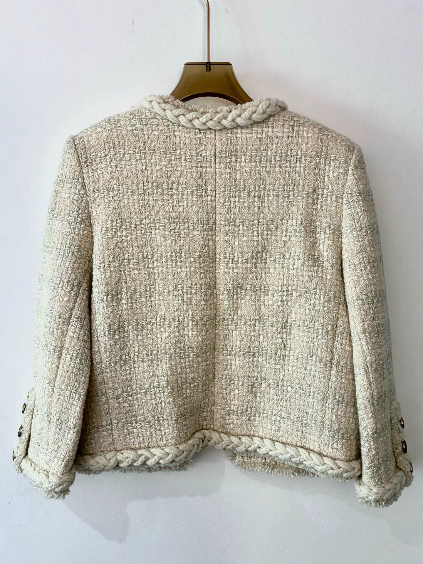 Saint Laurent Paris Saint Laurent Beige Tweed Jacket Size S / US 4 / IT 40 - 2 Thumbnail