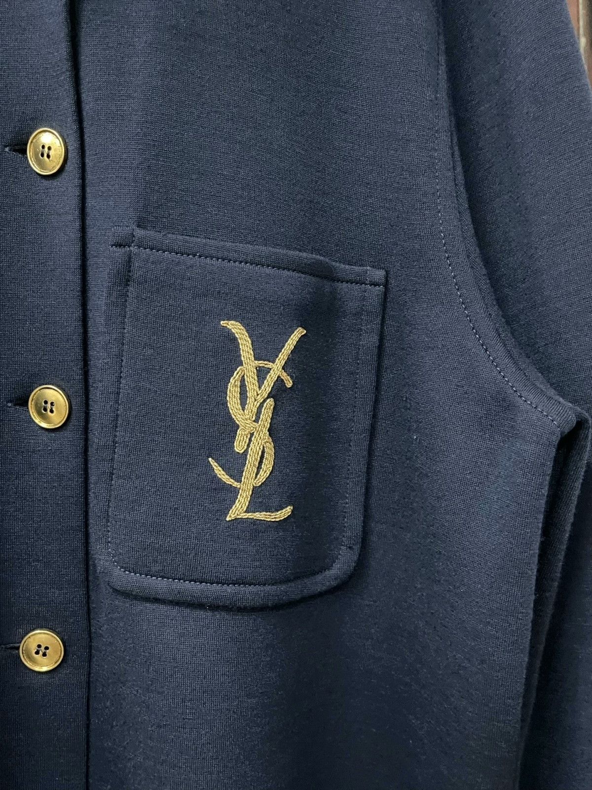 Saint Laurent Paris Saint Laurent Navy Blue Shirt Size US XS / EU 42 / 0 - 5 Thumbnail