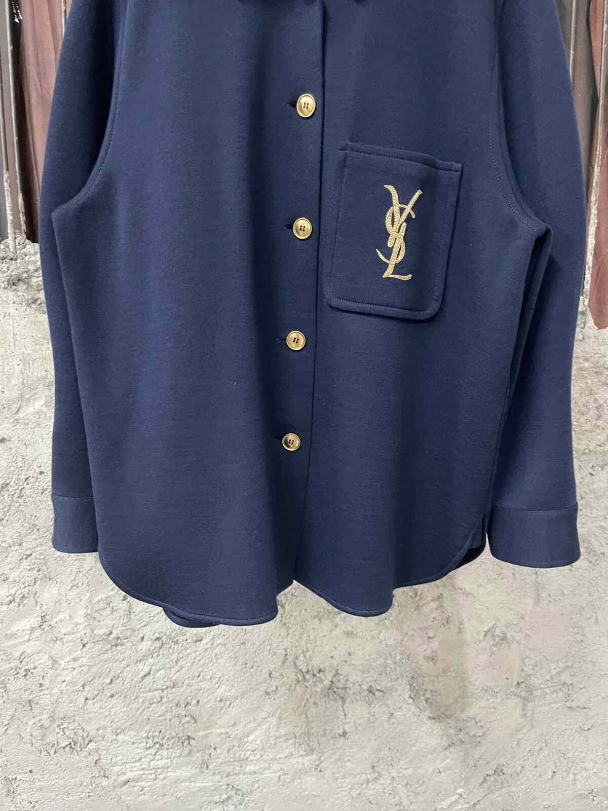Saint Laurent Paris Saint Laurent Navy Blue Shirt Size US XS / EU 42 / 0 - 4 Thumbnail