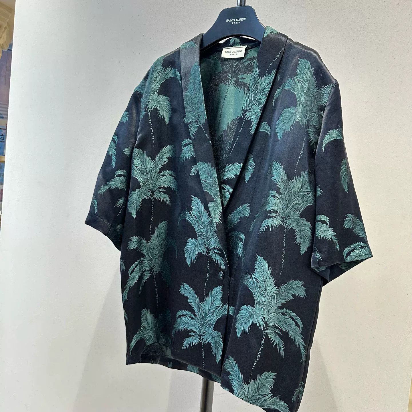 Saint Laurent Paris YSL Saint Laurent SS21 Palm Satin Shirt Size US L / EU 52-54 / 3 - 3 Thumbnail