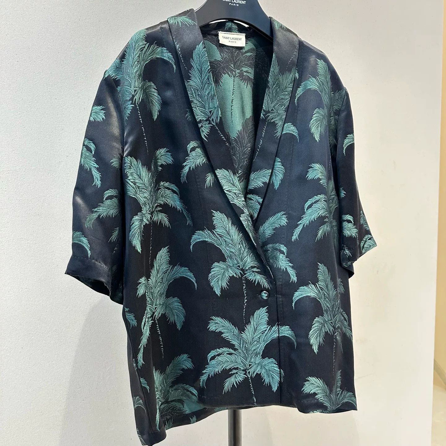 Saint Laurent Paris YSL Saint Laurent SS21 Palm Satin Shirt Size US L / EU 52-54 / 3 - 4 Thumbnail