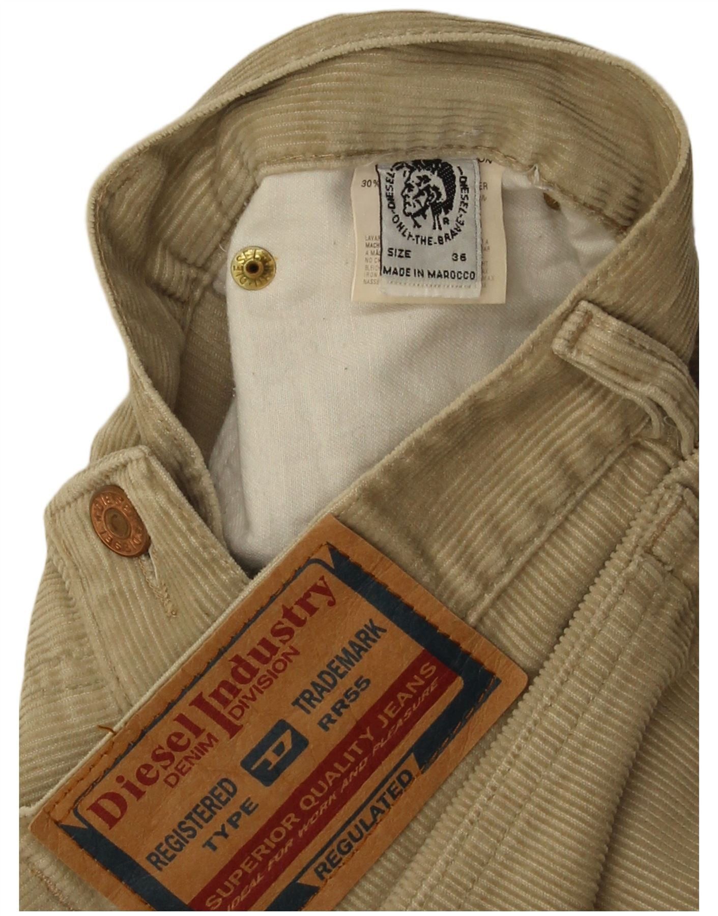 Diesel Mens Straight Corduroy Trousers W36 L31 Beige Cotton Size US 36 / EU 52 - 4 Thumbnail