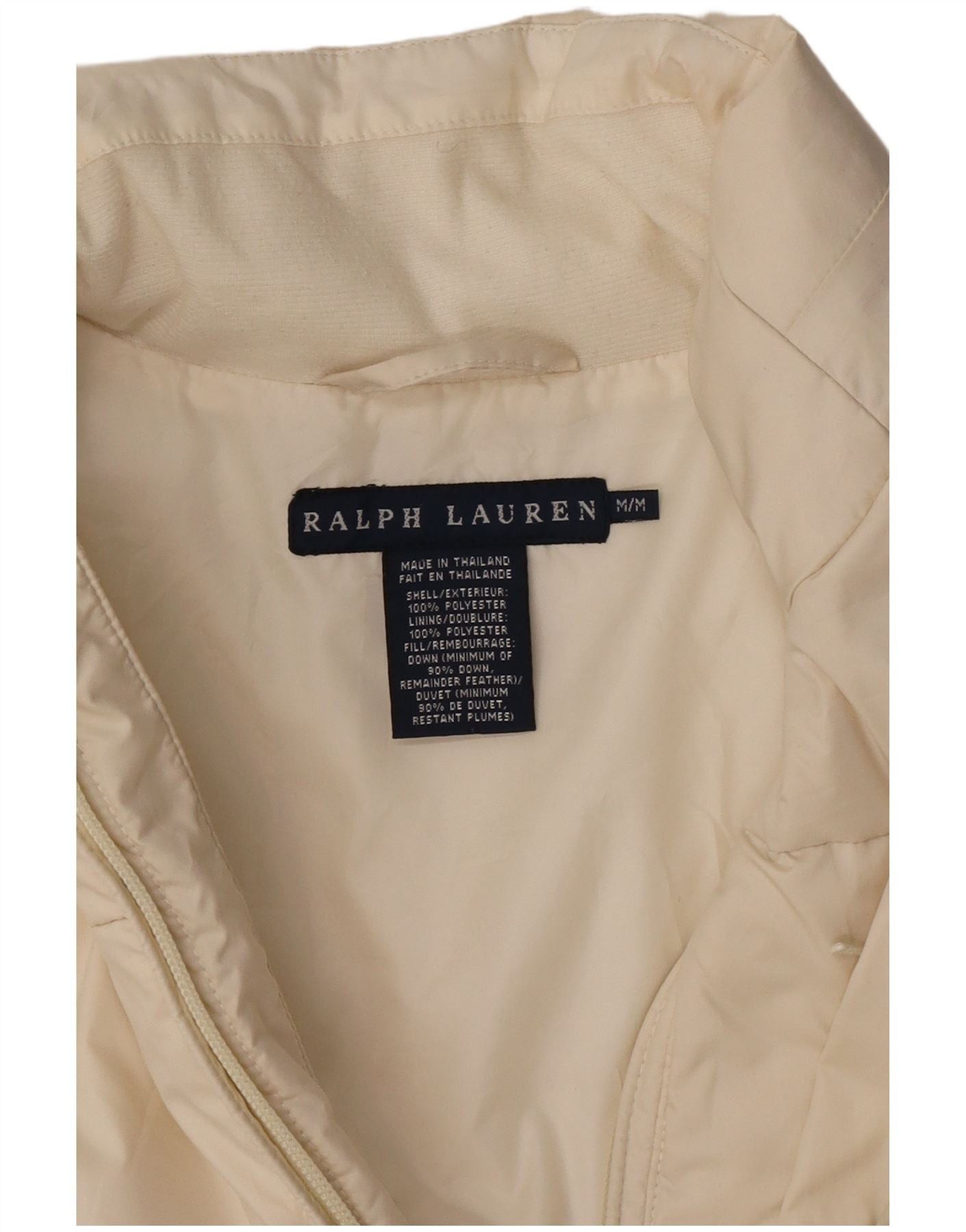 Ralph Lauren Womens Crop Padded Jacket UK 14 Medium Off White Polyester Size M / US 6-8 / IT 42-44 - 4 Thumbnail