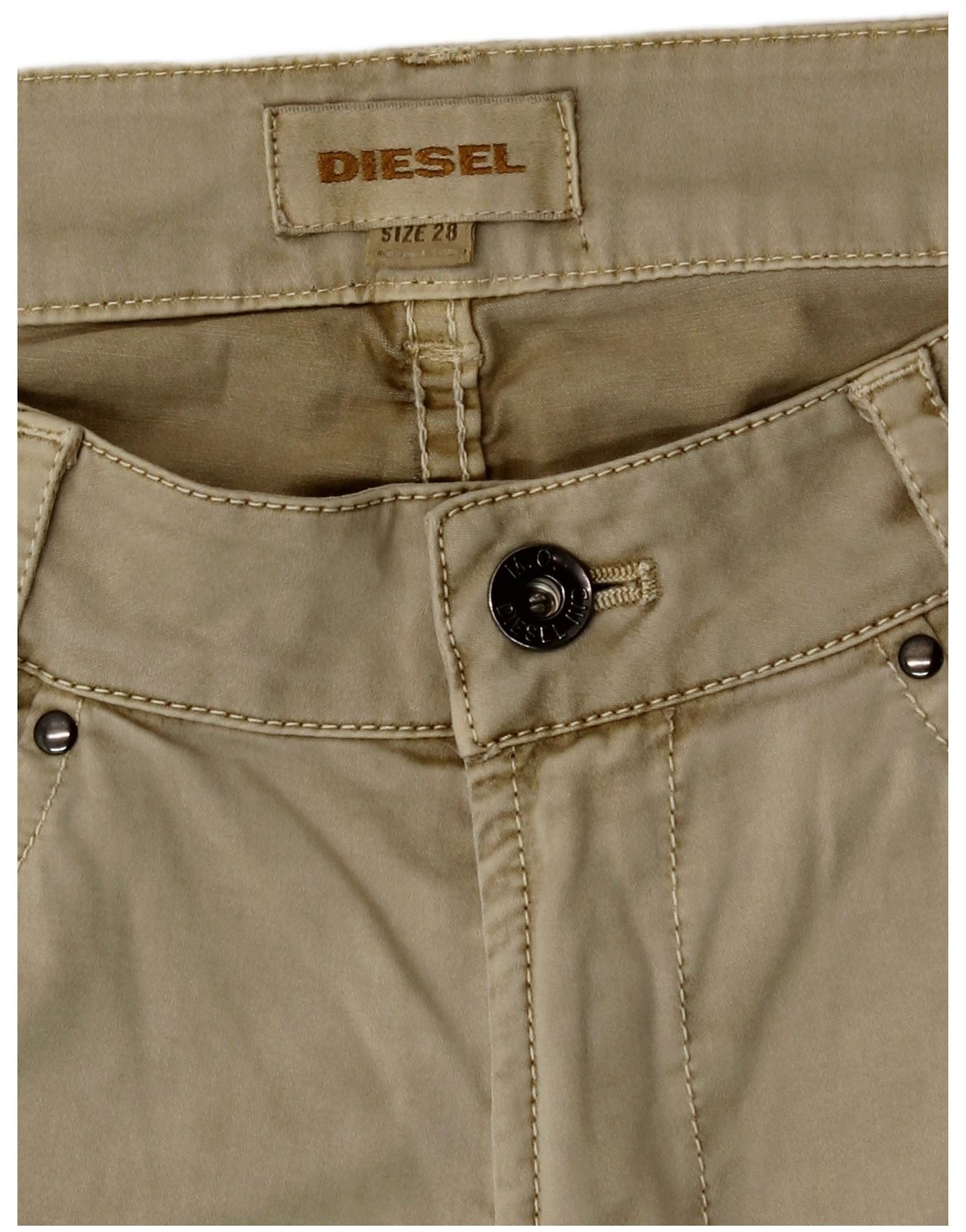 Diesel Womens Skinny Casual Trousers W28 L30 Khaki Cotton Size 24" / US 00 / IT 34 - 4 Thumbnail