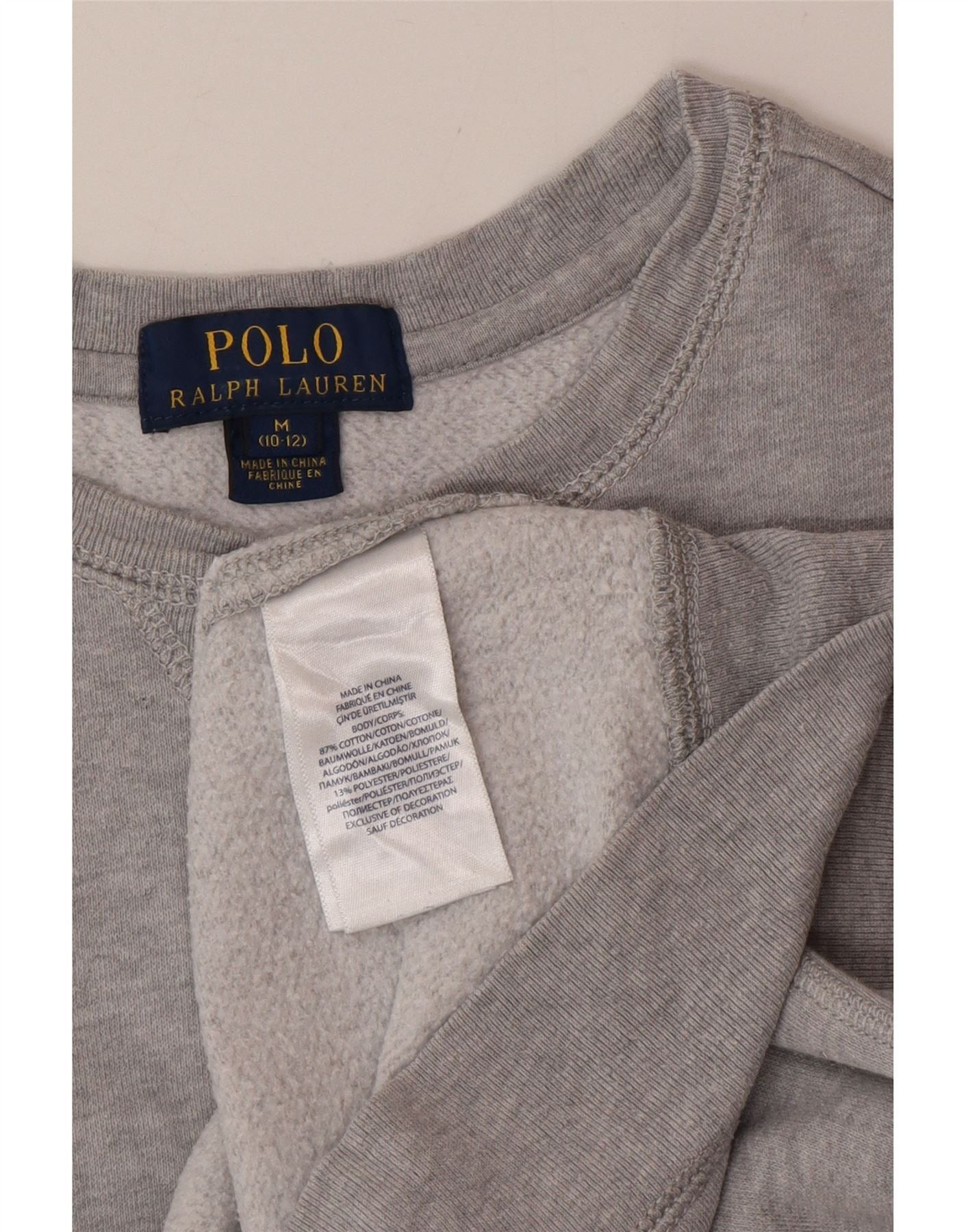 Polo Ralph Lauren Girls Sweatshirt Jumper 10-11 Years Medium Grey Flecked Size M / US 6-8 / IT 42-44 - 3 Thumbnail